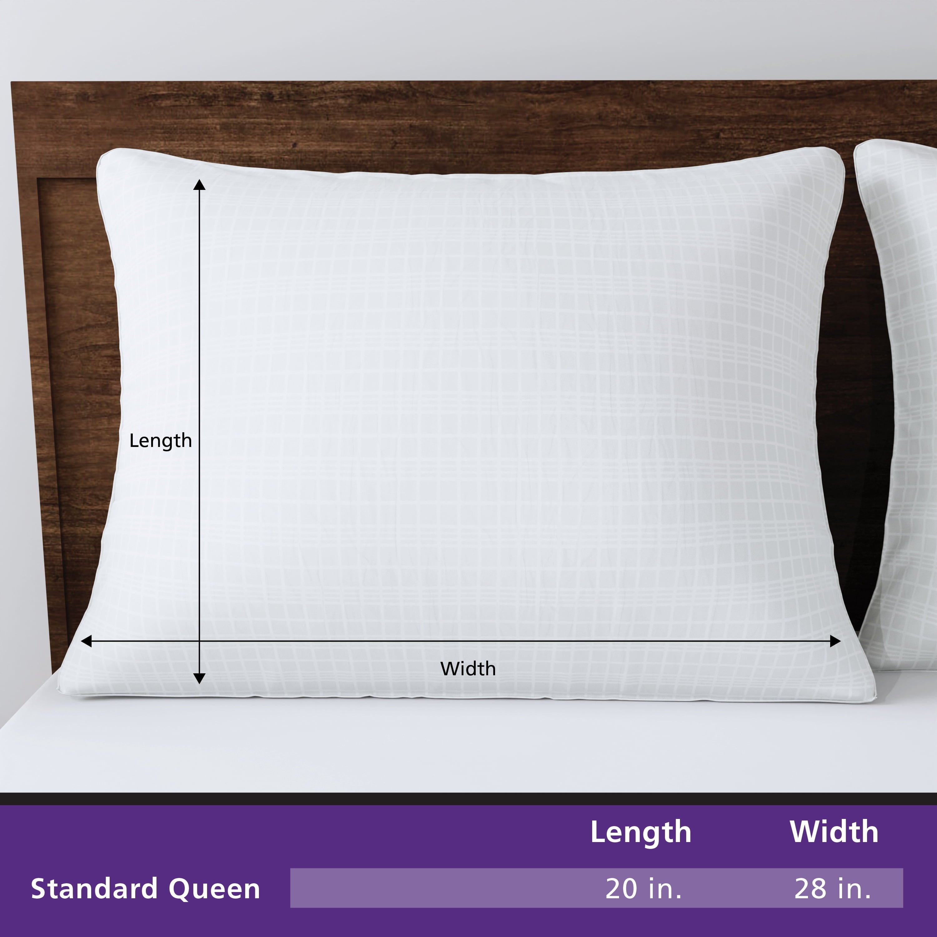 Ergonomic Memory Foam Comfort Complete Bed Pillow, Standard/Queen, White- All Positions Antimicrobial - Orthopedic Shredded Foam Bed Pillow Set Detail