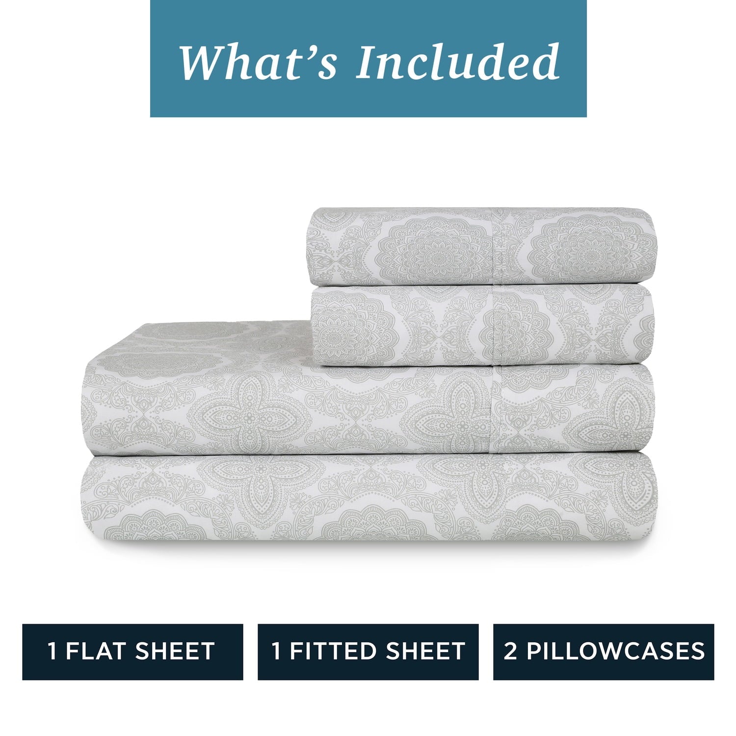 Breathable Luxury 100% Cotton Queen Sheets Set, 4 Piece Bed Sheets Set with HeiQ Fresh, Percale Weave, Hotel Luxury, Ultra Soft Sheets ... - Cooling Hotel Quality Bedding Sheets and Pillowcases Detail