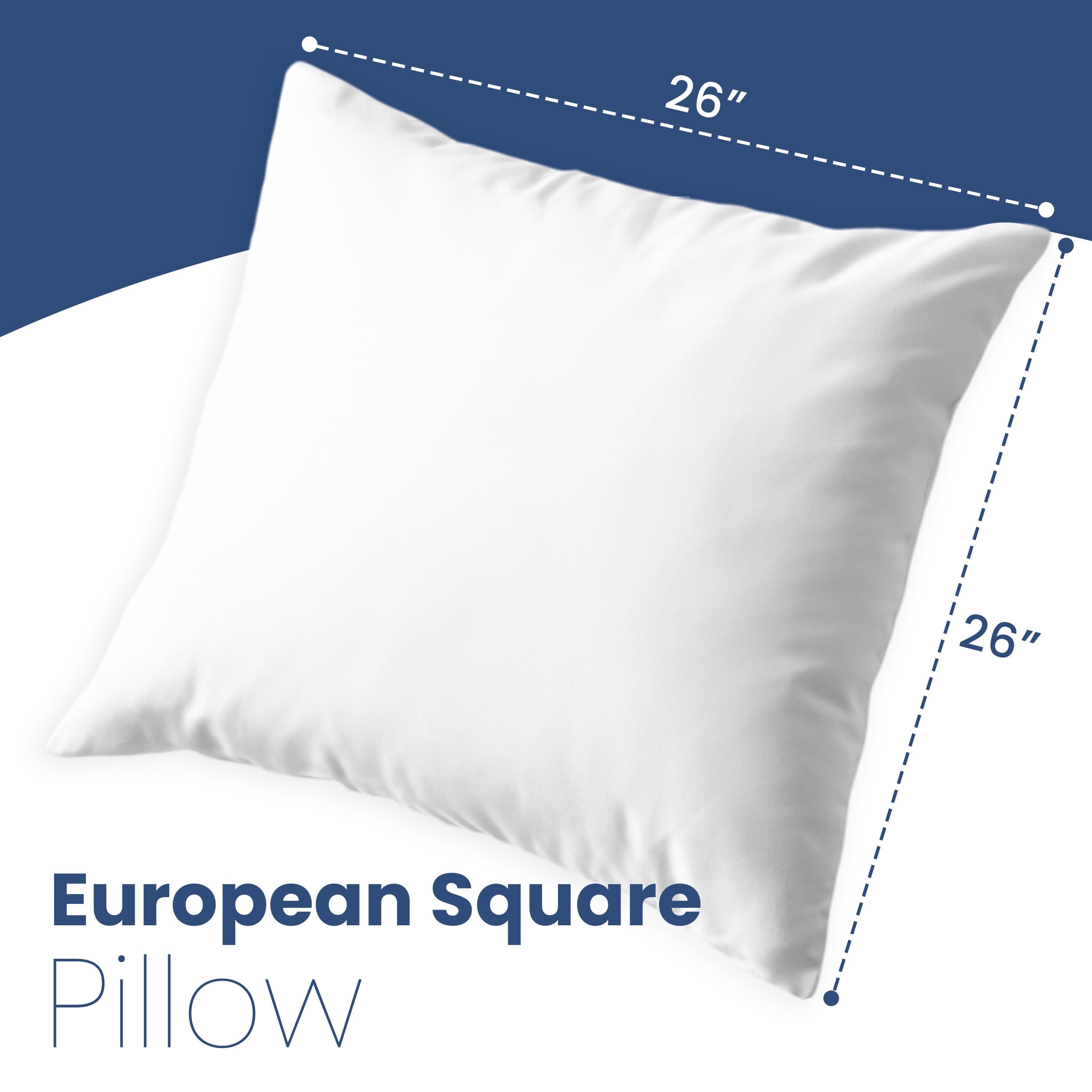 Ergonomic Memory Foam Down Alternative White Euro Pillow Insert 26x26 – Soft & Durable - Ergonomic Memory Foam Pillow for Neck Pain Support Detail