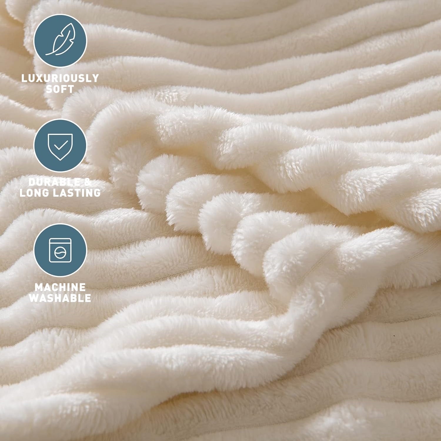 Cozy Fleece Throw Size Blanket, Extra Soft Lightweight Bed Blanket with Strip , Plush Fuzzy Cozy Throws for Couch, Bed, Sofa Cozy... - Lightweight Plush Warm Blanket for All Seasons Detail