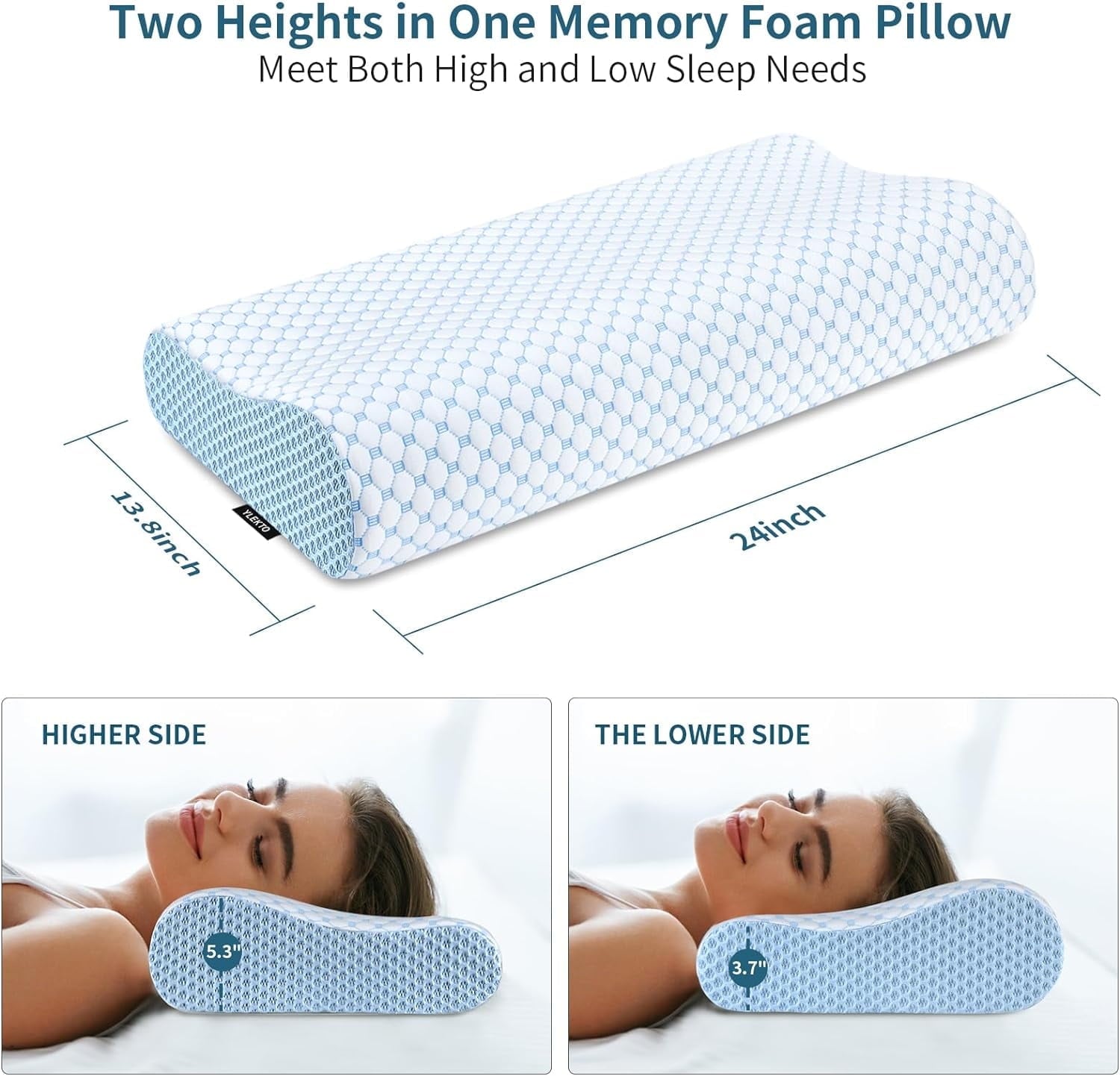Hotel Collection for Neck Pain Relief, Contour Memory Foam s for Sleeping, Odorless Ergonomic Adjustable Orthopedic Cooling Bed Neck S... - Orthopedic Shredded Foam Bed Pillow Set Detail