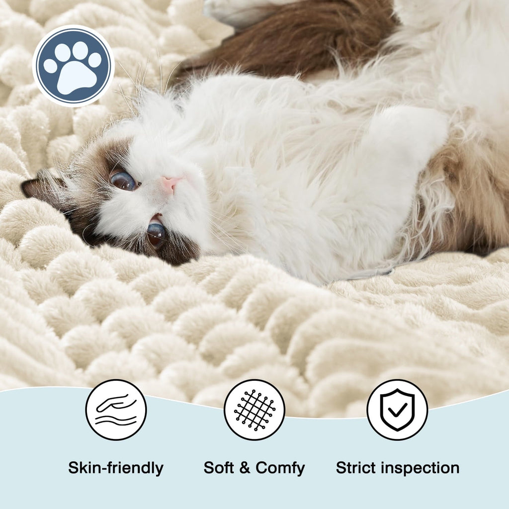 Cozy Fleece Throw Size Blanket, Extra Soft Lightweight Bed Blanket with Strip , Plush Fuzzy Cozy Throws for Couch, Bed, Sofa Cozy... - Lightweight Plush Warm Blanket for All Seasons Detail