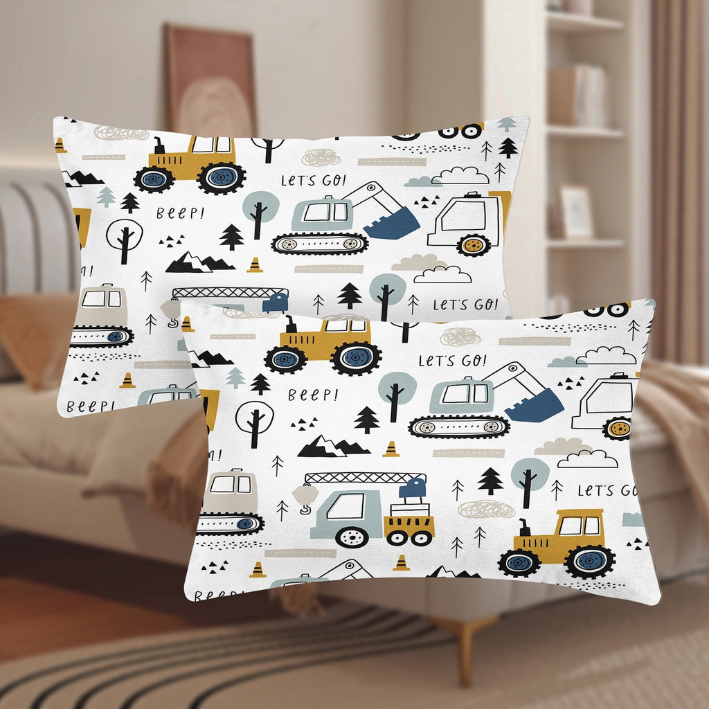 Ultra-Soft Cartoon Excavator Sheet Set for Kids Boys Truck Construction Bedding Set Engineering Vehicle Bed Sheet Sets with 1 Fi... - Luxury Bed Sheet Set with Deep Pockets Detail