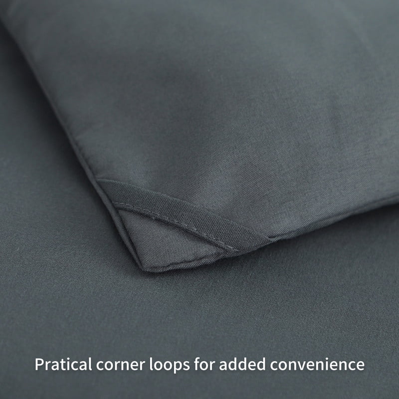 Fluffy Down Alternative 7 Pieces Comforter Set with Sheets - Bed in a Bag with Comforter and All Season Sheets, Pillowcases,Dark Gray,Queen - All-Season Down Alternative Comforter Insert Detail
