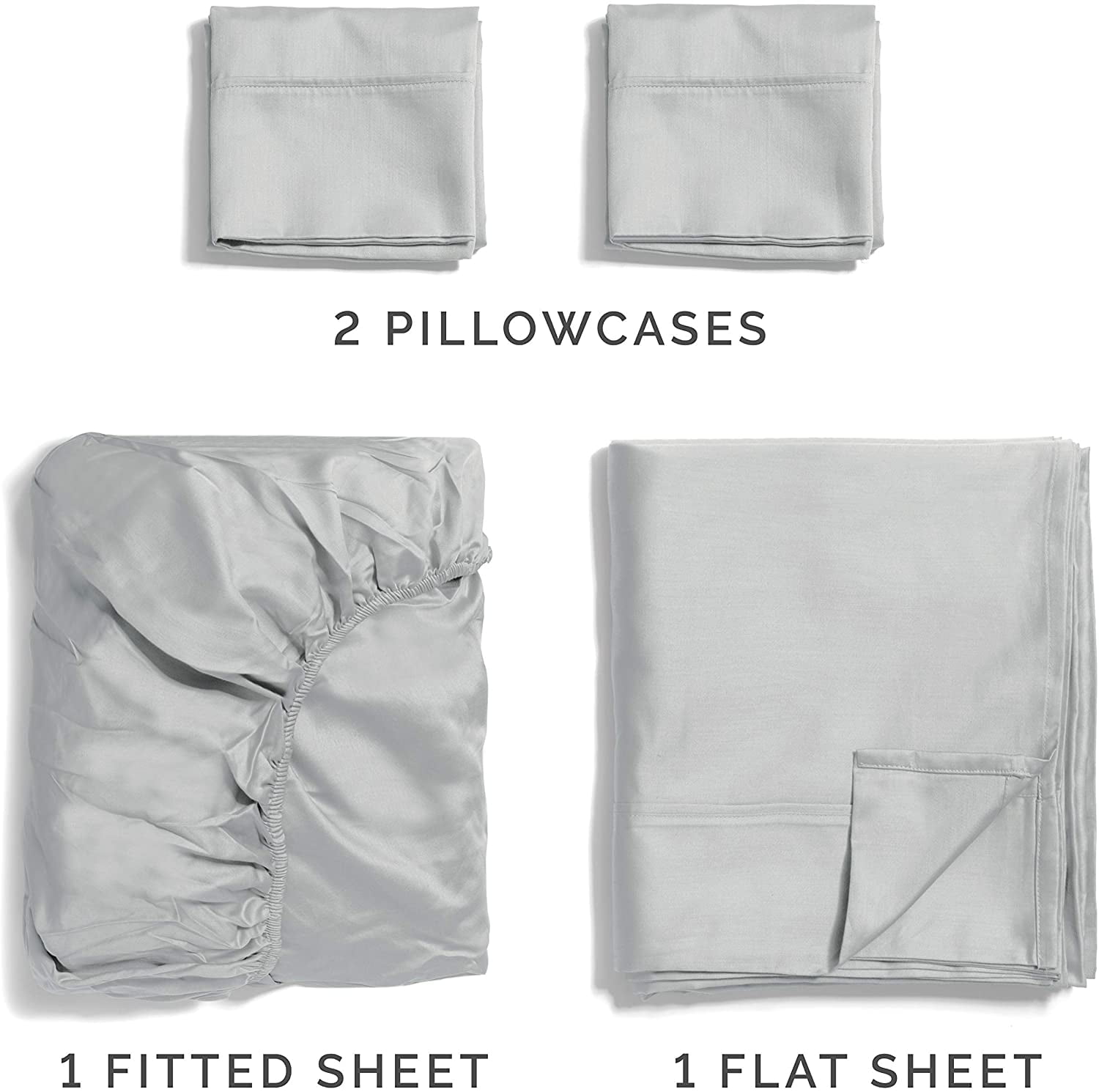 Breathable Luxury 4-Piece 400 Thread Count Cotton Sheet Set - King Size 100% Cotton Sateen Bed Sheets Fits 18"-24" Mattresse... - Luxury Bed Sheet Set with Deep Pockets Detail