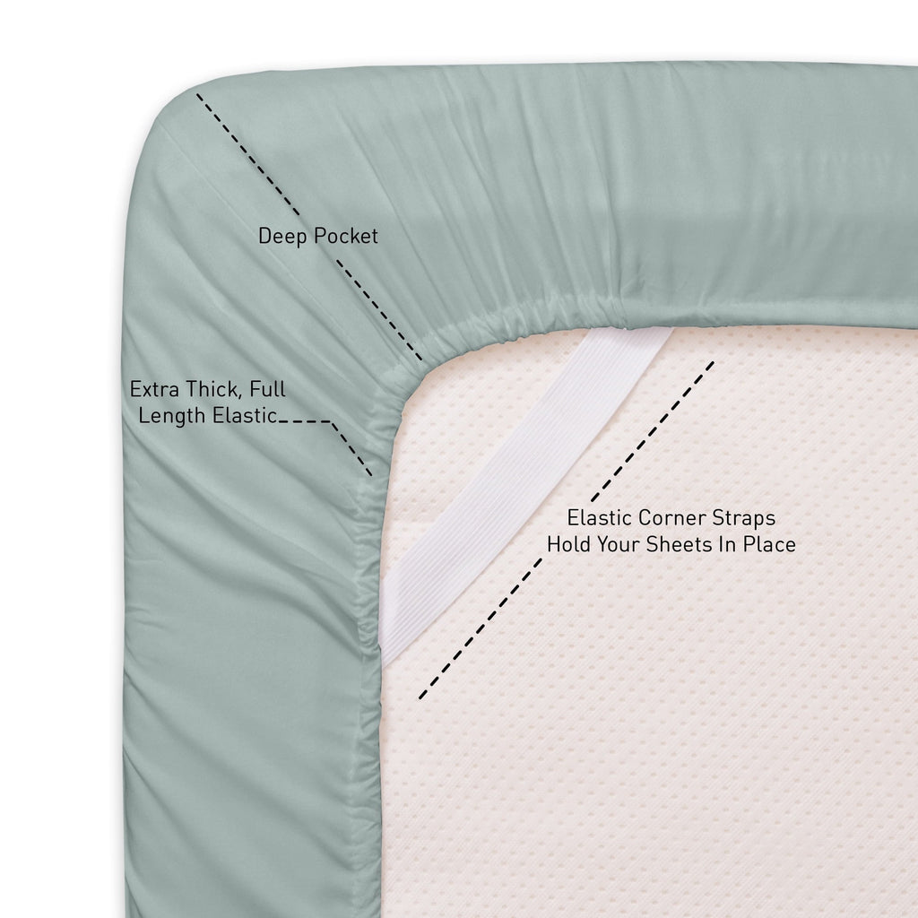 Cooling Sateen 1800 Series Classic 4-Piece 1800 Thread Count 100 GSM Bed Sheet, Queen - Cooling Hotel Quality Bedding Sheets and Pillowcases Detail