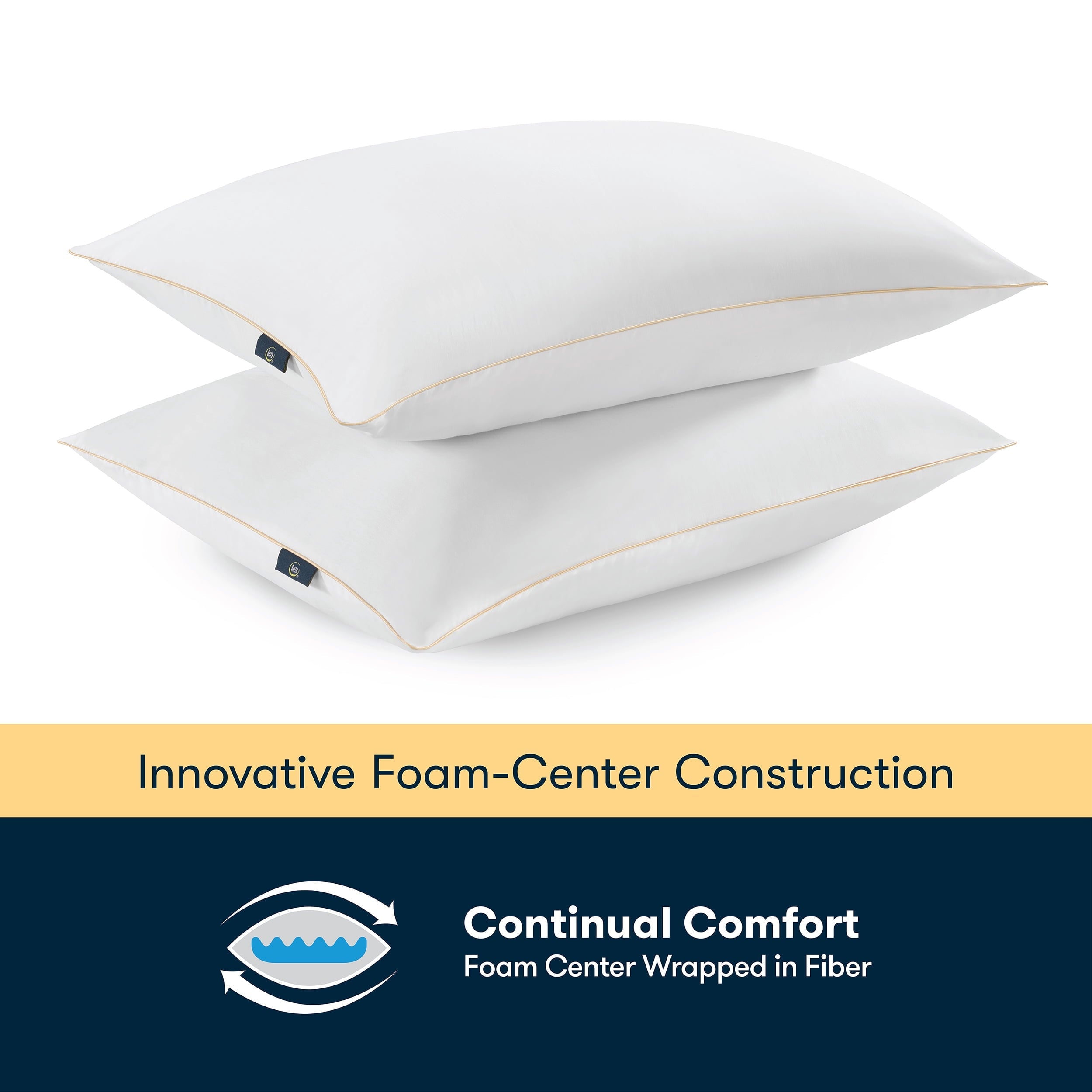 Decorative Plump pedic Bounce Back Standard/Queen Bed Pillow, Hypoallergenic Fill - Hotel Quality Plush Sleeping Pillows Detail