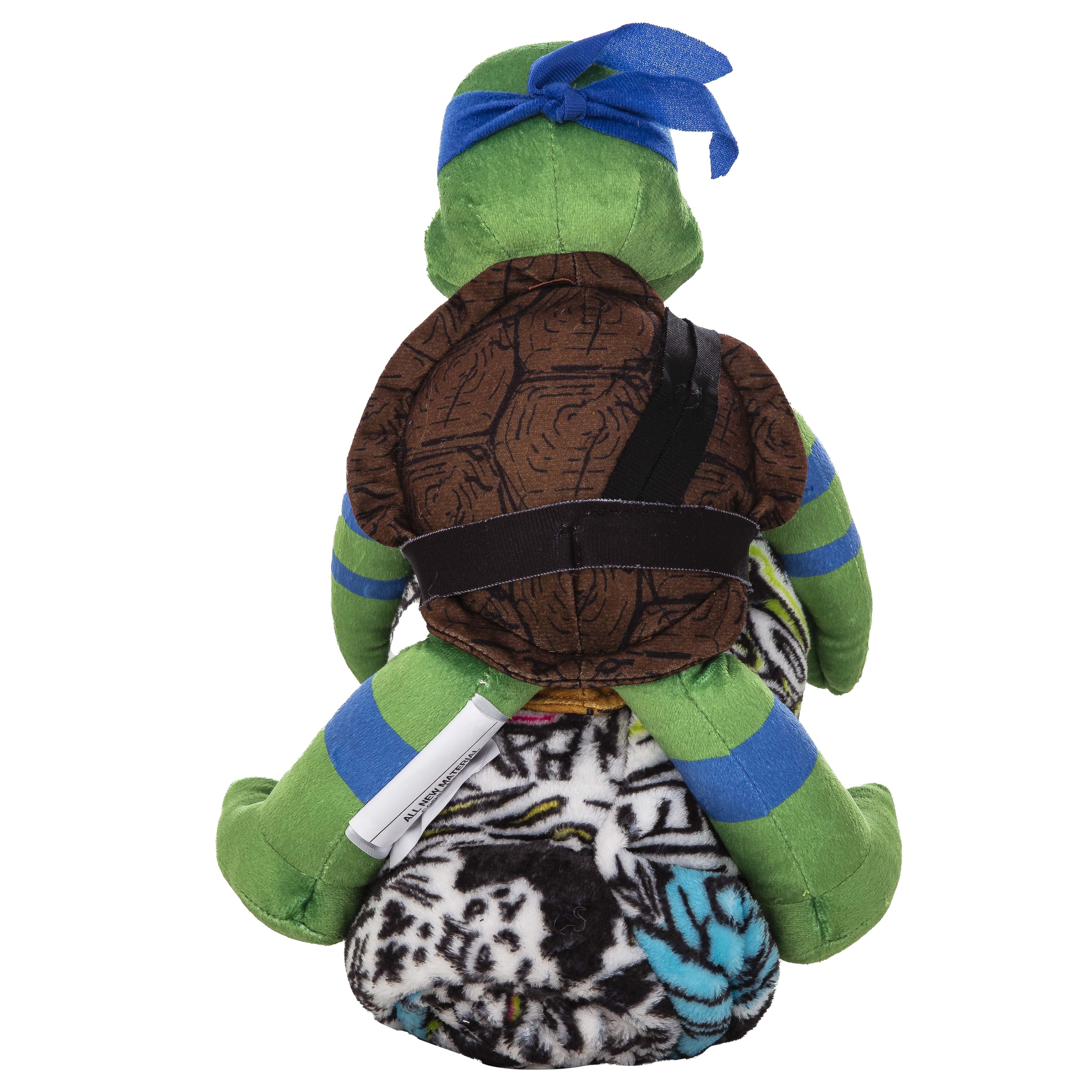 Decorative Knitted Teenage Mutant Tutles Sketched Out Kids Silk Touch Throw Blanket with Plush Hugger – Ultra Soft Plush Character Pillo... - Super Soft Reversible Sherpa Flannel Blanket Detail