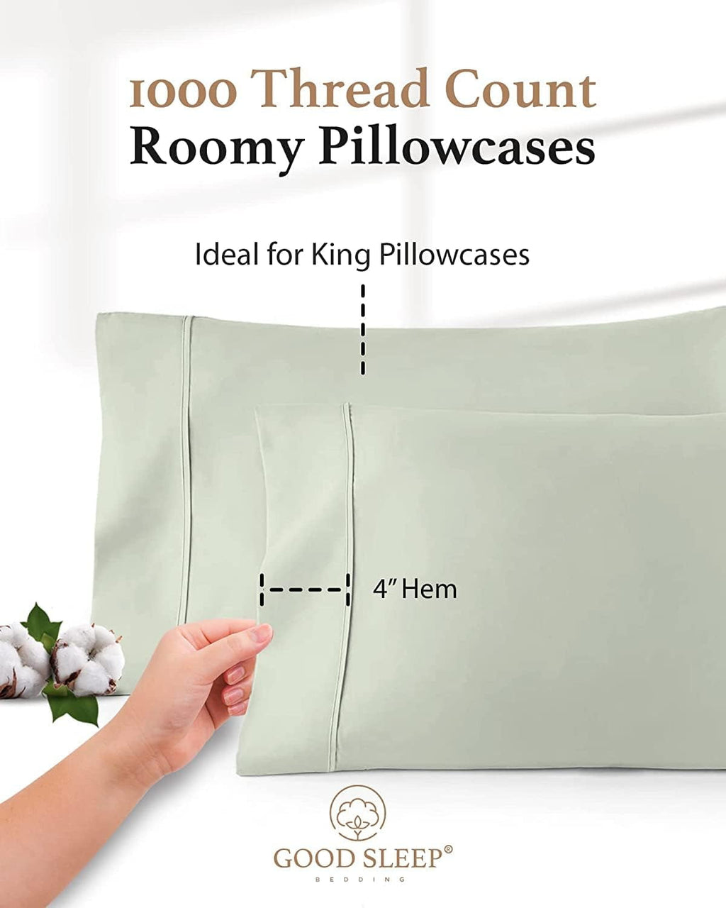 Breathable Luxury Queen Size Flat Sheet Only - Hotel Style 100% Egyptian Cotton Sheet, Soft & Breathable, Sateen Weave 800 Thread Count... - Premium Ultra-Soft Pillowcase Pair for Sleeping Detail