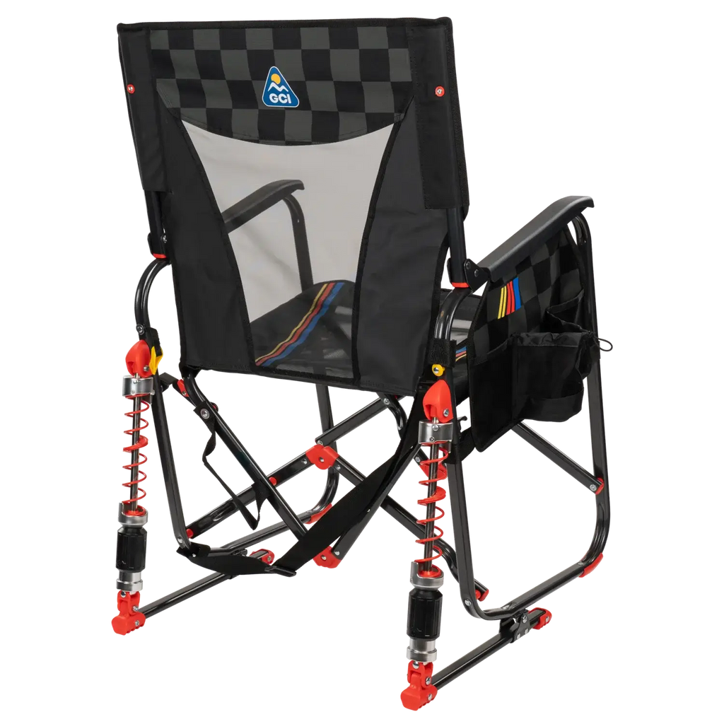 Patented Spring-Action Adjustable Rocker - NASCAR - Choice 899 - RoadTrip Rocker Smooth Motion Camp Chair Detail