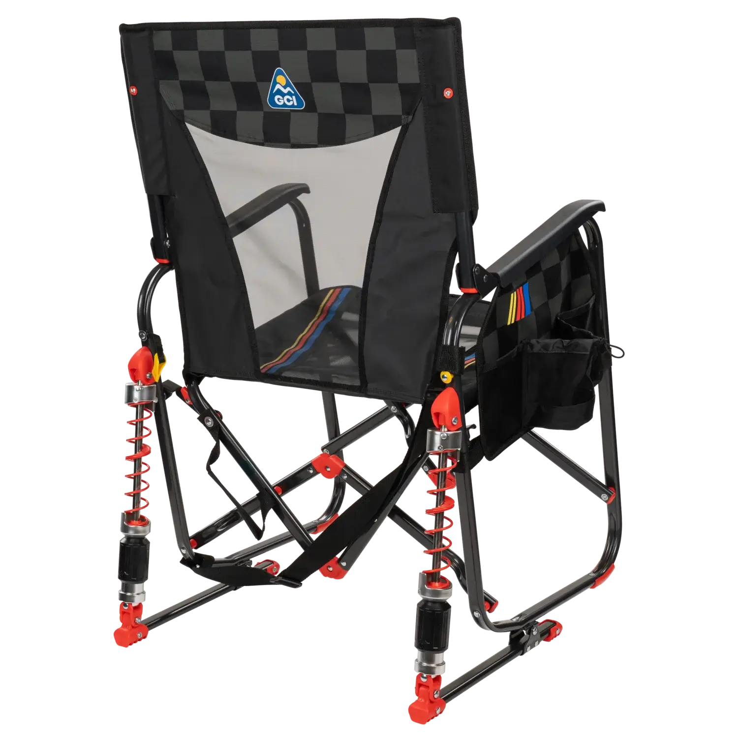 Patented Spring-Action Adjustable Rocker - NASCAR - Choice 899 - RoadTrip Rocker Smooth Motion Camp Chair Detail