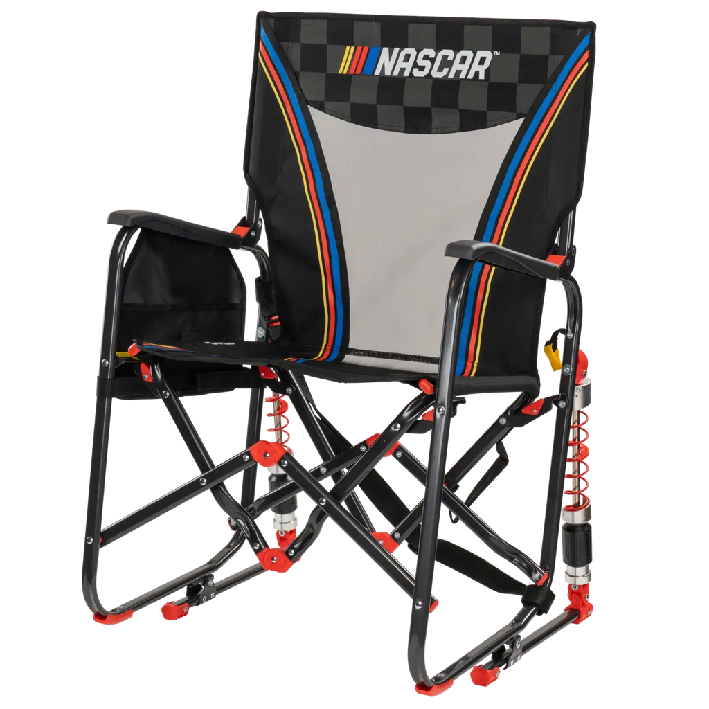 Patented Spring-Action Adjustable Rocker - NASCAR - Choice 899 - RoadTrip Rocker Smooth Motion Camp Chair Detail