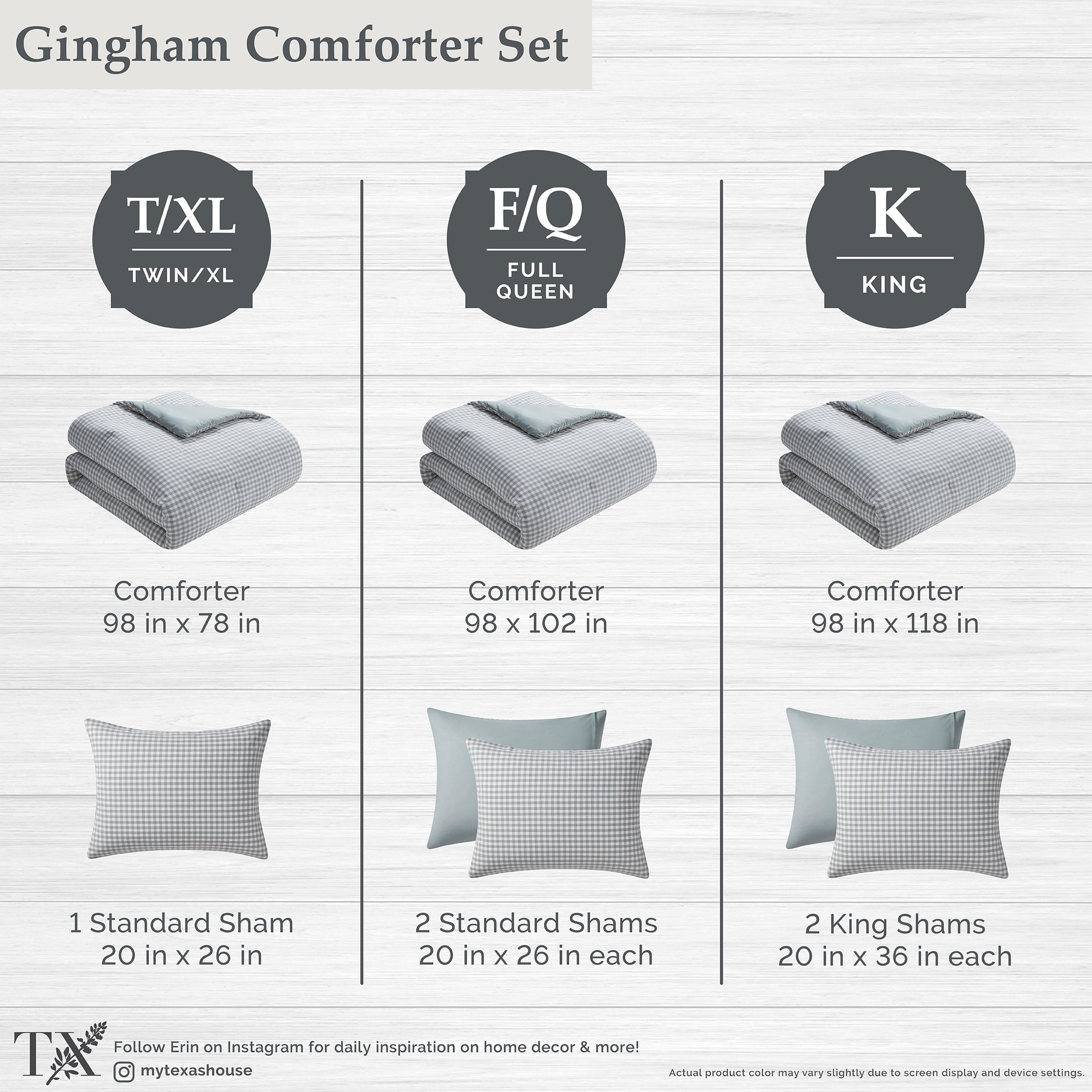 Heavyweight Warmth Full/Queen Comforter Set, All-Season, 3-Piece, Green Gingham Plaid - Hypoallergenic Ultra-Fluffy Quilt for Winter Detail