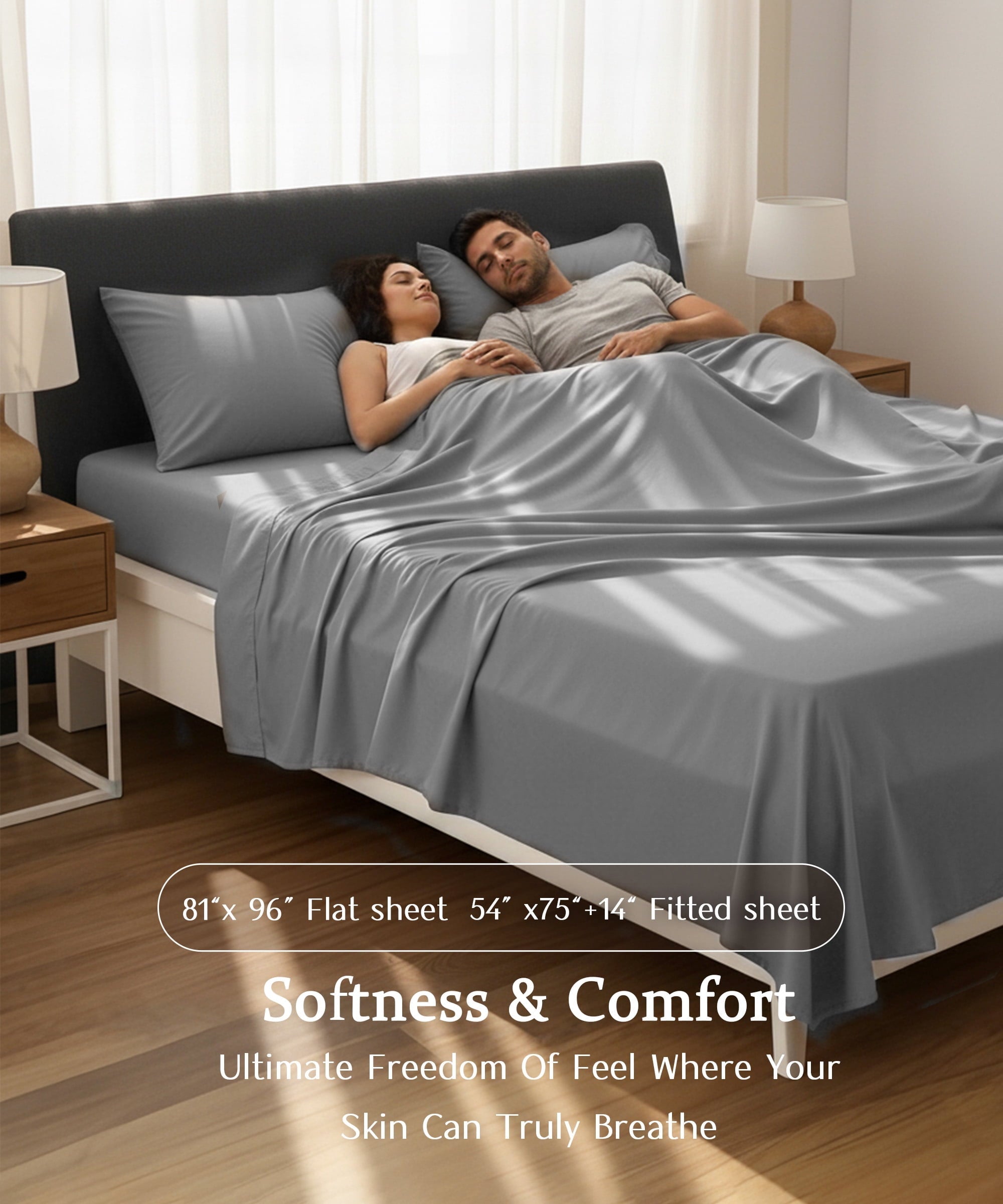 Wrinkle-Resistant Full Size 4 Piece Sheet Set, Comfy Breathable Cooling Bed Sheets Set, Hotel Luxury Bedding, Deep Pockets, Ultra-Soft,... - Premium Ultra-Soft Pillowcase Pair for Sleeping Detail