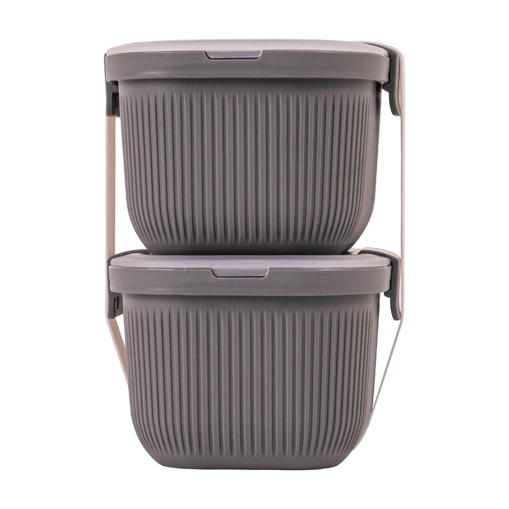 Deliciously Squishy Plastic Food Storage Bento Snack Container, Rectangle, Grey, 19oz Capacity, Made for Portable Food Storage - Deliciously Soft Cupcake Sensory Glob Detail