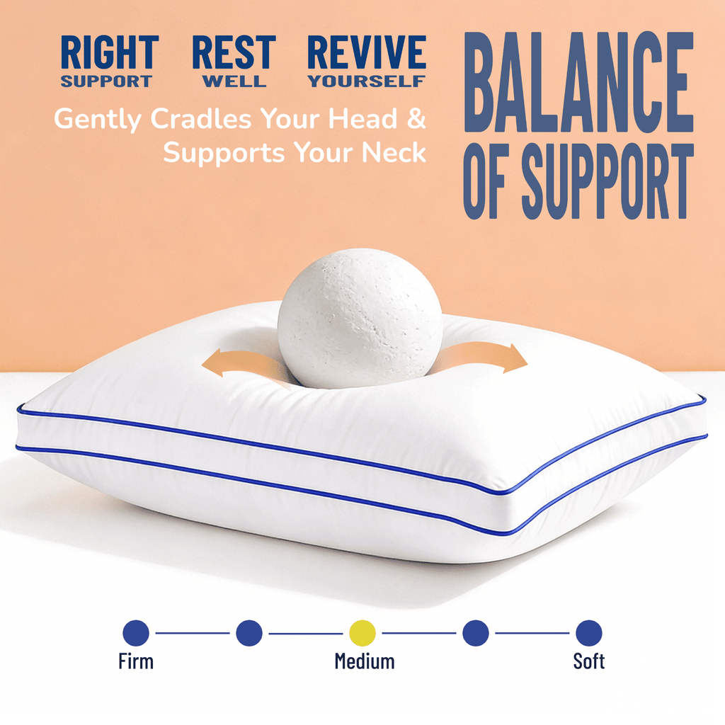 Ergonomic Memory Foam Pillows Queen Size Set of 2 Bed Pillows 2 Pack Down Alternative Hotel Pillows for Side Sleepers and Back Sleepers Gus... - Ergonomic Memory Foam Pillow for Neck Pain Support Detail
