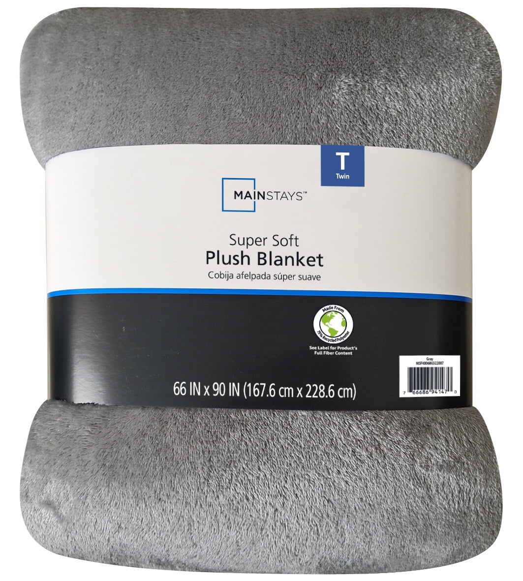 Cozy Fleece Super Soft Plush Blanket, Gray, Twin, Adult/Teen - Luxury Knitted Decorative Throw Blanket with Fringes Detail