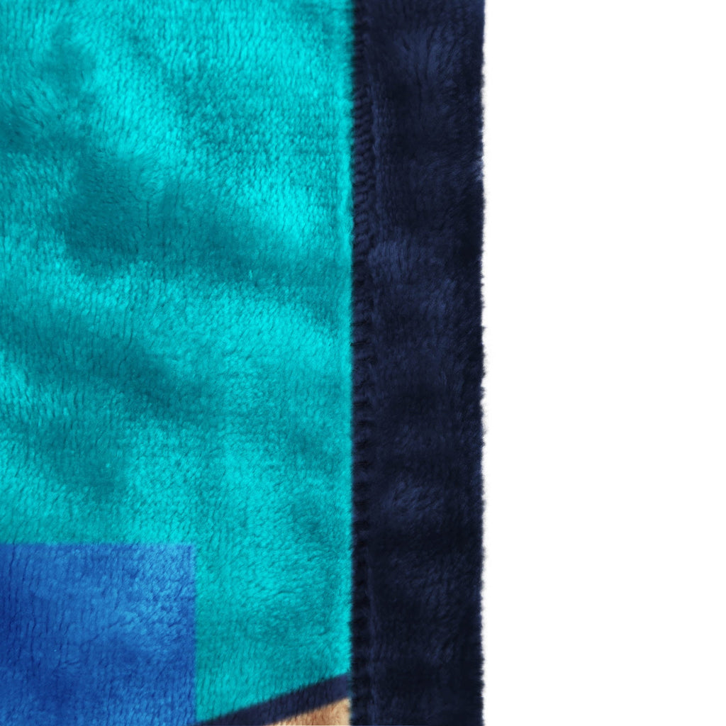 Cozy Fleece Minecraft Kids Twin/Full Blanket, 62 x 90, Microfiber, Green and Blue - Lightweight Plush Warm Blanket for All Seasons Detail