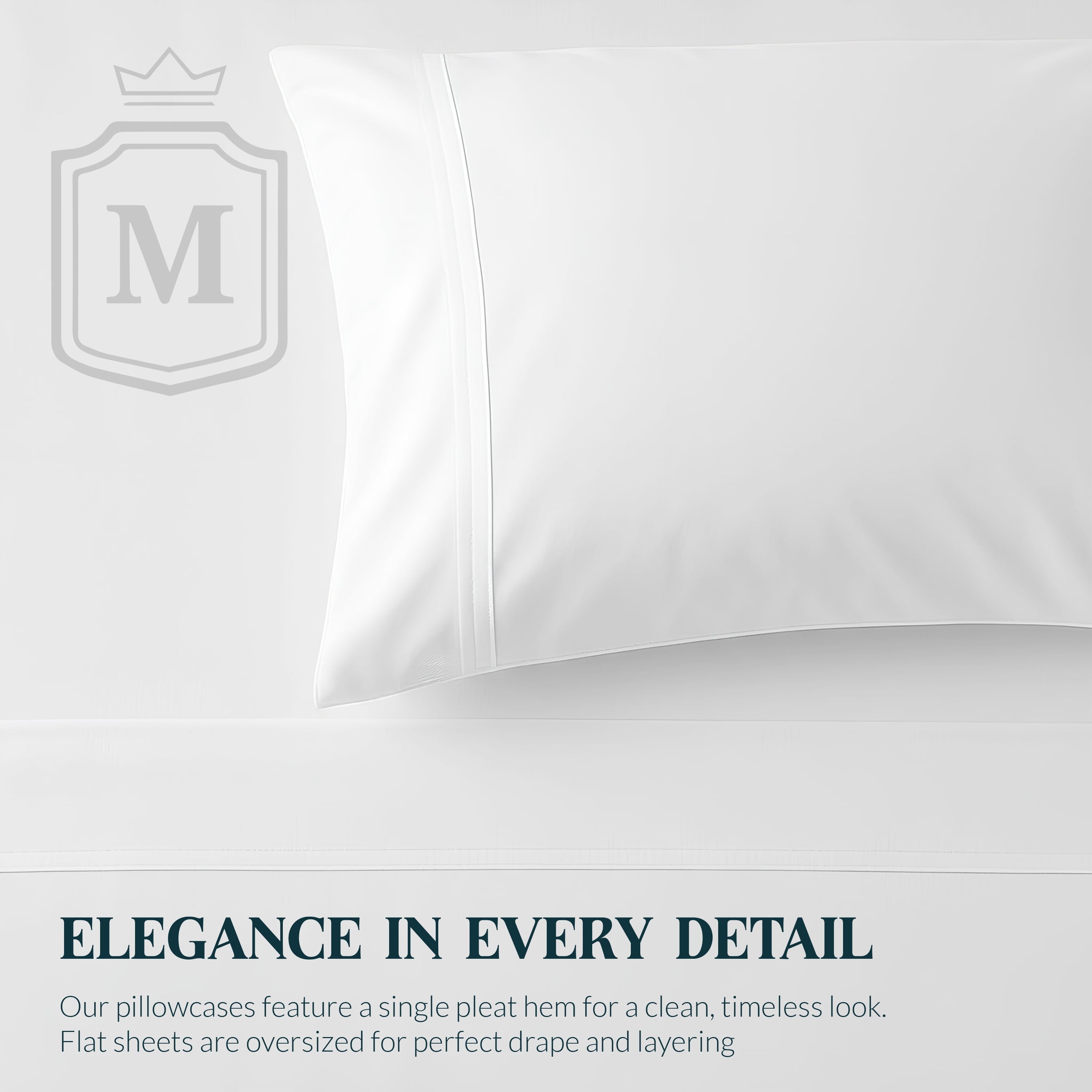 Breathable Luxury 100% Cotton Sheets For Queen Size Bed - Luxury 400 Thread Count Queen Sheet Set, 4 Piece Sateen Weave Queen White Cot... - Breathable Egyptian Cotton Flat & Fitted Sheets Detail