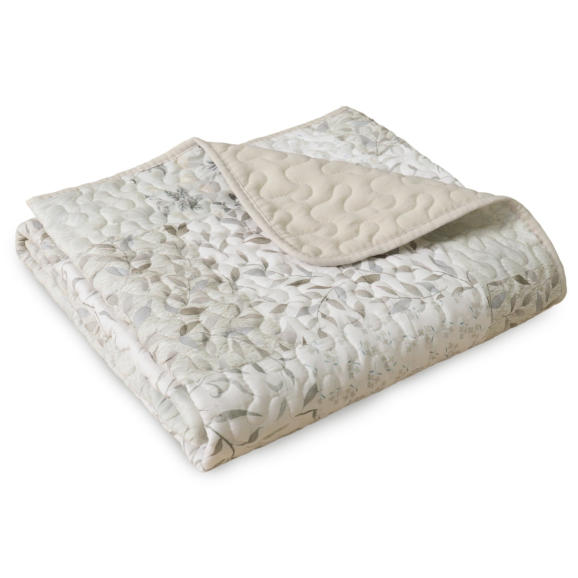Super Soft Flannel Microfiber Boho Patchwork Pattern Quilted Throw Blanket for Bed/Couch/Sofa, Soft and Lightweight (50"x 60", Grey) - Super Soft Reversible Sherpa Flannel Blanket Detail