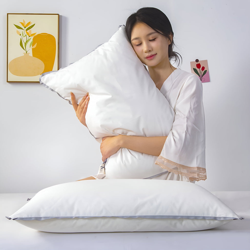 Ergonomic Memory Foam Flat Pillows for Sleeping Thin,Ultra Thin Pillow,Adjustable Shredded Memory Foam Pillows for Side,Back,Stomach Sleepe... - Orthopedic Shredded Foam Bed Pillow Set Detail
