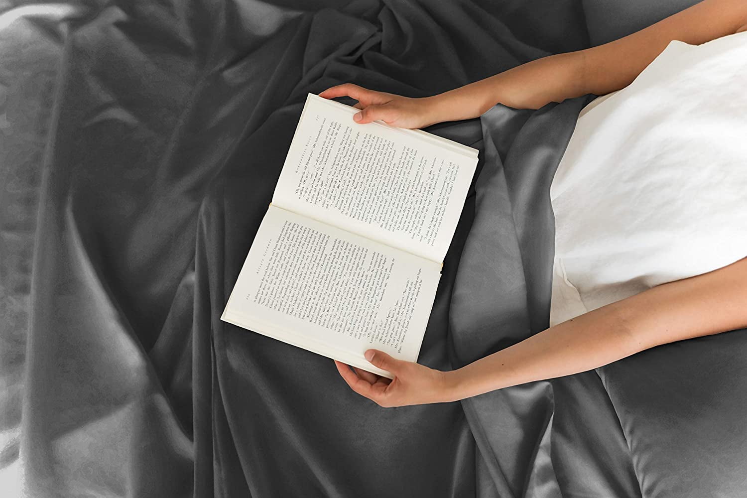 Wrinkle-Resistant 4-Piece Extra Deep Pocket Sheet Set - Full Size Breathable & Cooling Bed Sheets Fits 18"-24" Mattresses, Gray - Premium Ultra-Soft Pillowcase Pair for Sleeping Detail