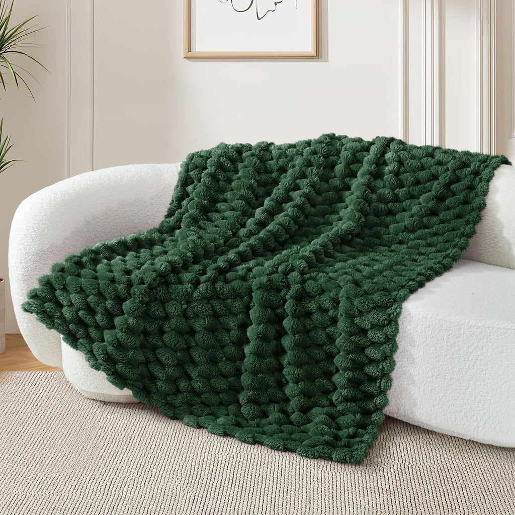 Lightweight Warm 50"x60" Throw Blanket for Couch with Expanded 3D-Jacquard Pattern, Fuzzy Soft Cozy Exquisite Blankets or All Season, ... - Super Soft Reversible Sherpa Flannel Blanket Detail