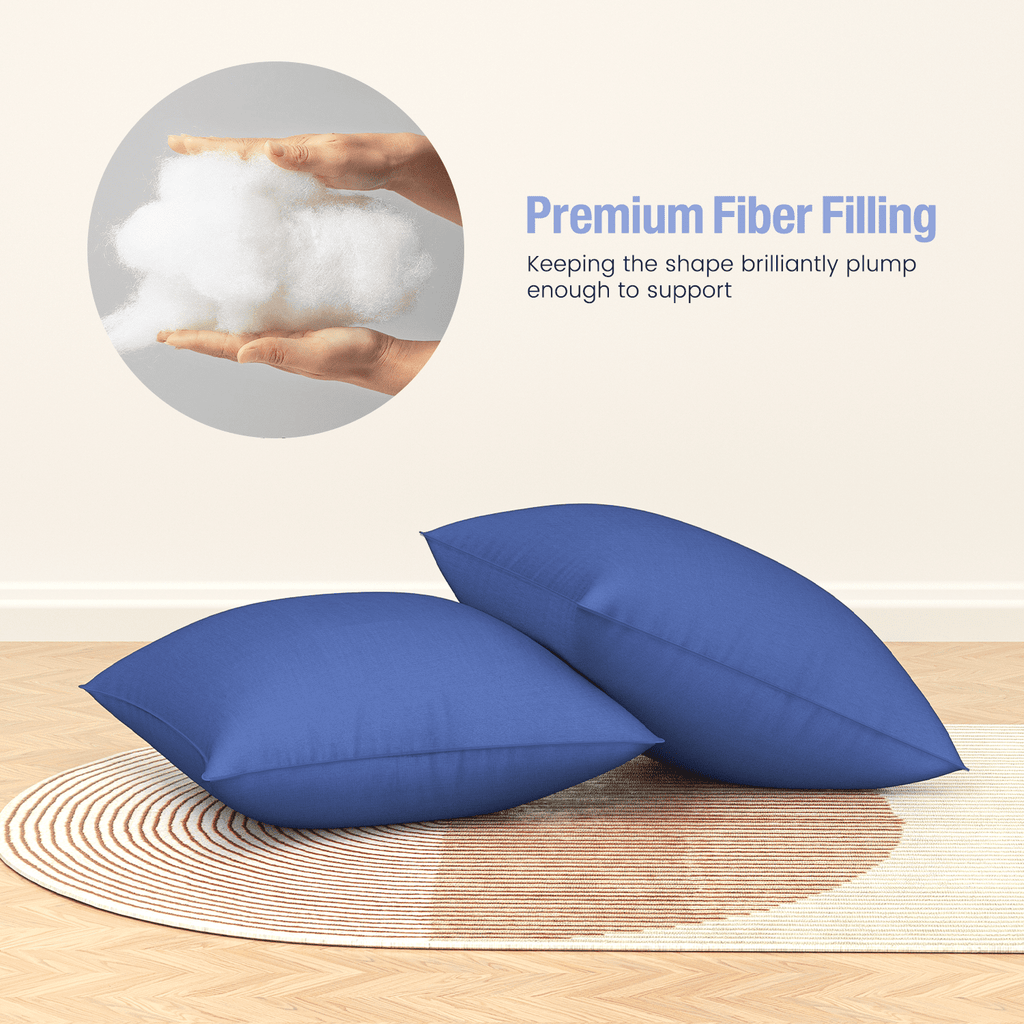 Fluffy Shredded Throw Pillow Inserts Set of 2, Indoor Decorative 18x18 inches Square Pillows for Couch, Sofa, Bed, Supportive Cushion... - Hotel Quality Plush Sleeping Pillows Detail