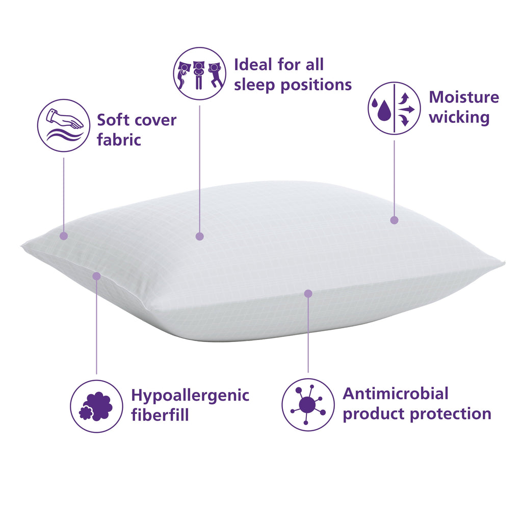 Decorative Plump (18 pack) Bed Pillow, Standard/Queen - Hotel Quality Plush Sleeping Pillows Detail