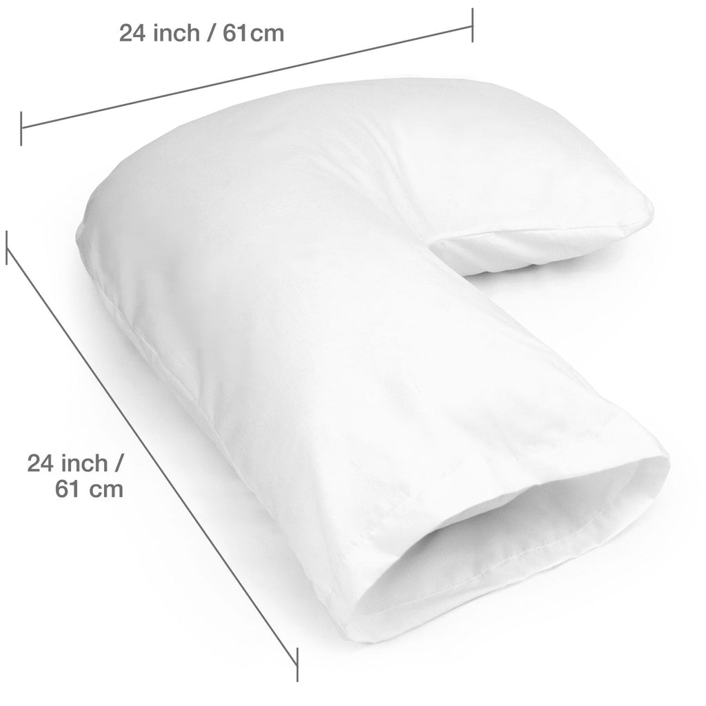 Ergonomic Memory Foam Hugg-A-Pillow 17" x 22" Bed Pillow White 554-7915-1900 - Orthopedic Shredded Foam Bed Pillow Set Detail