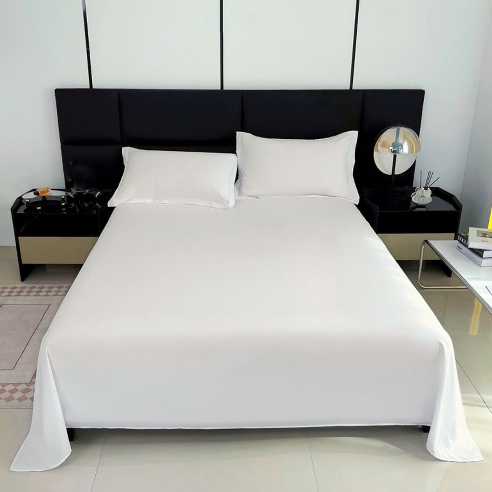 Breathable Luxury Color Twin Size Flat Sheet - Hotel Quality Top Flat Bed Sheet Only, Ultra Soft, Comfy, Breathable & Cooling - Fade & ... - Cooling Hotel Quality Bedding Sheets and Pillowcases Detail