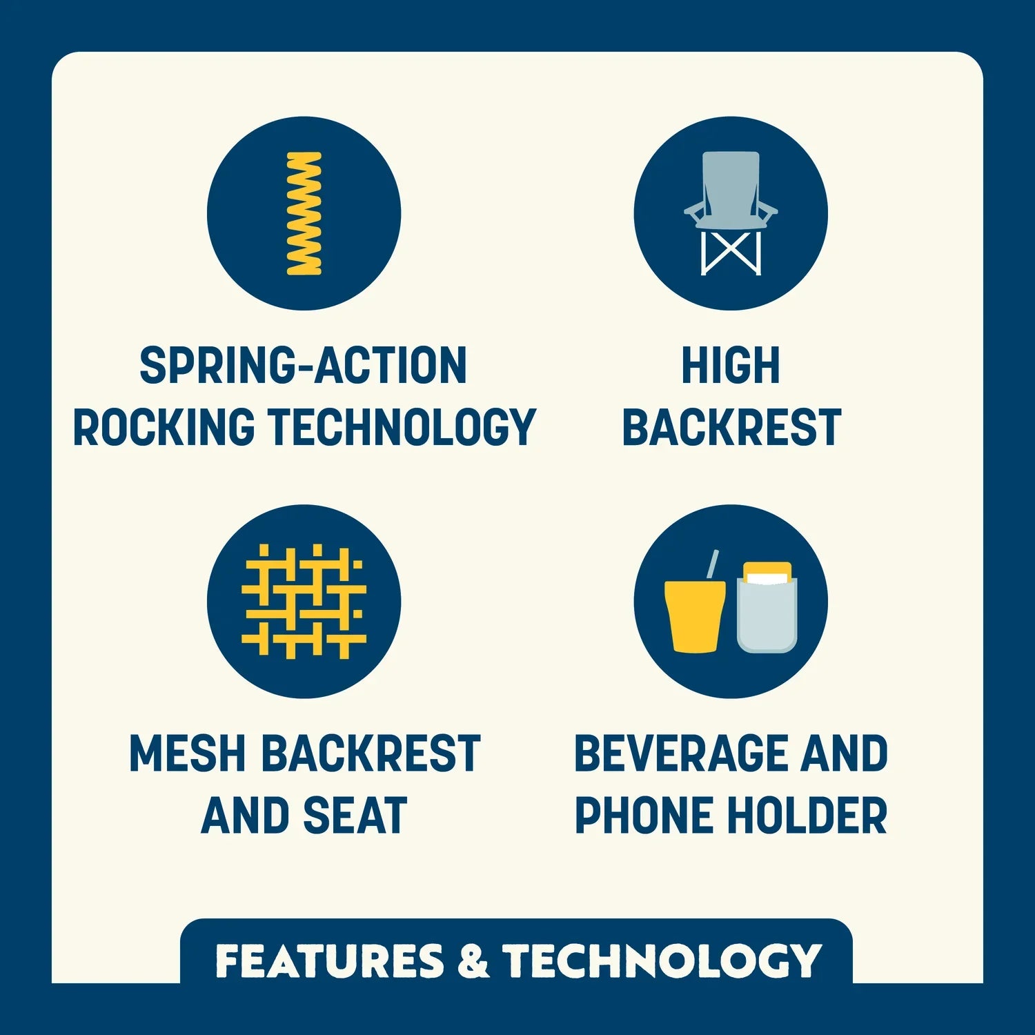 Premium All-Weather BreezeRocker - Choice 504 - Freestyle Rocker Portable Outdoor Folding Chair Detail