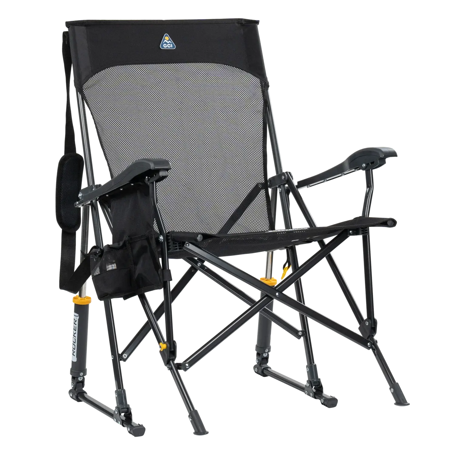Premium All-Weather BreezeRocker - Choice 504 - Freestyle Rocker Portable Outdoor Folding Chair - Black