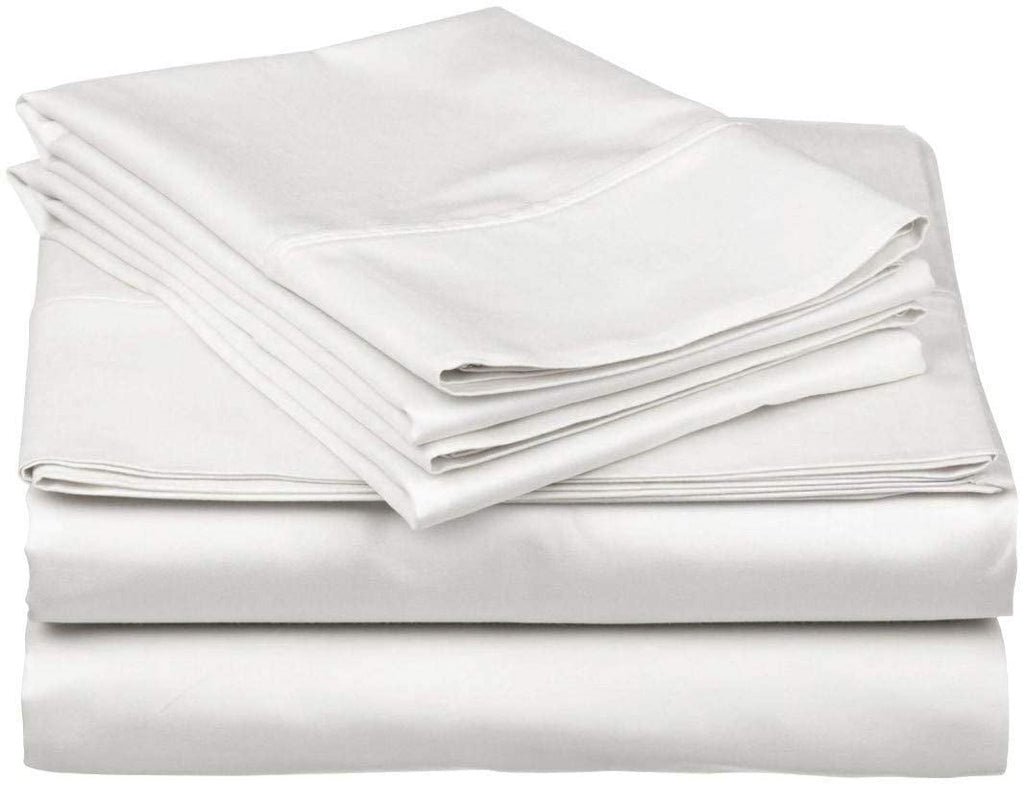 Cooling Sateen Top Split King 100% Egyptian Cotton 1000 Thread Count, Adjustable Beds -Top Split King Sheets Sets (4 Pcs) Split Down... - Breathable Egyptian Cotton Flat & Fitted Sheets Detail