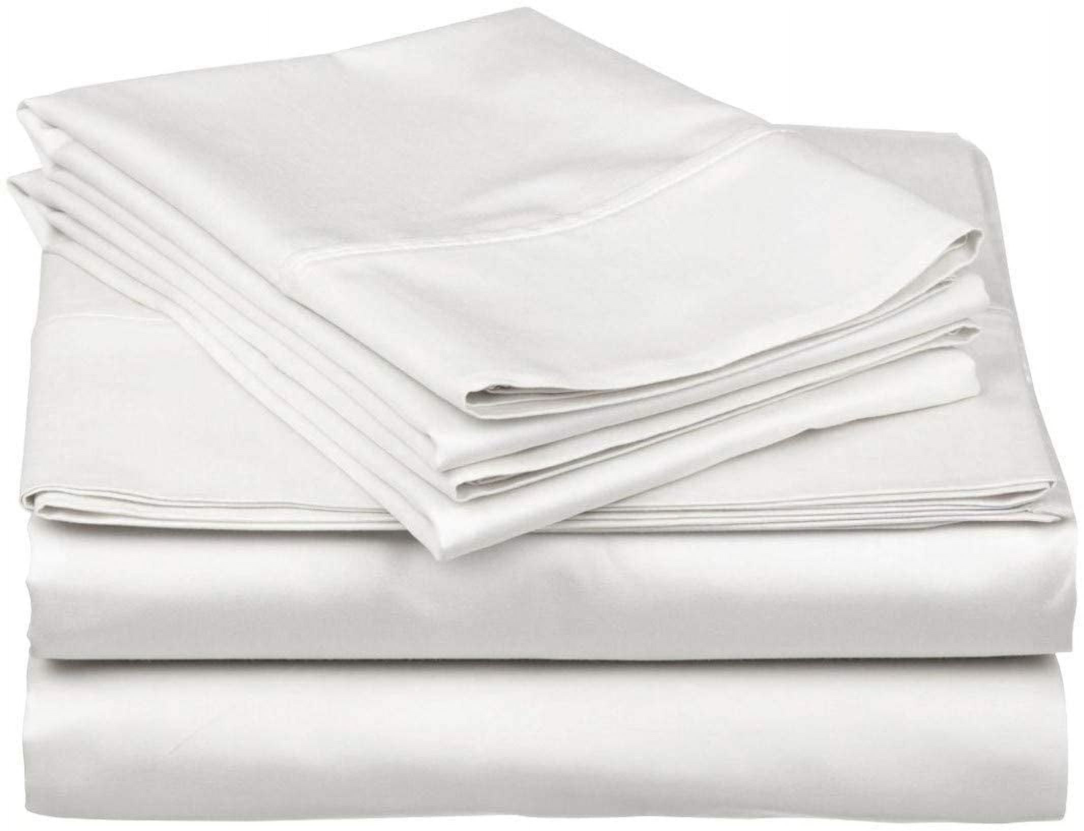 Cooling Sateen Top Split King 100% Egyptian Cotton 1000 Thread Count, Adjustable Beds -Top Split King Sheets Sets (4 Pcs) Split Down... - Breathable Egyptian Cotton Flat & Fitted Sheets Detail