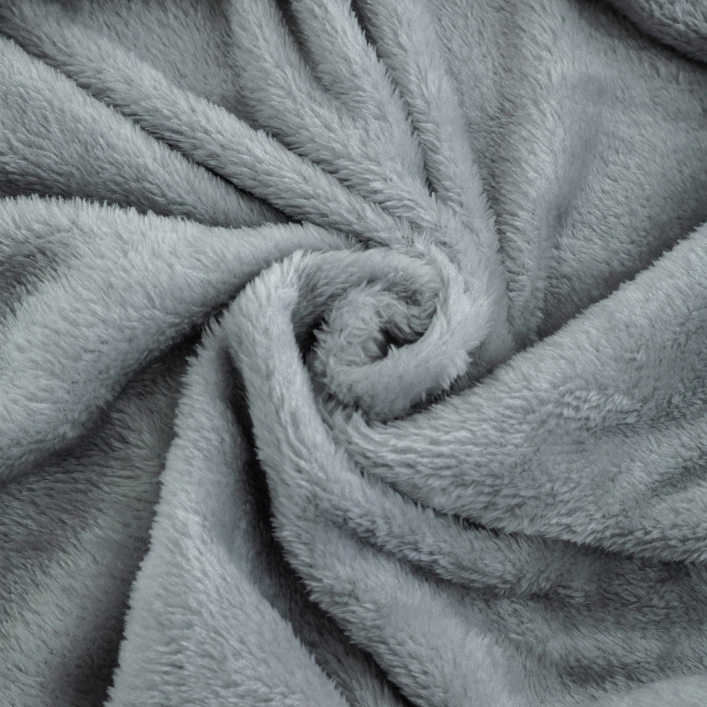 Cozy Fleece Super Soft Plush Blanket, Gray, Twin, Adult/Teen - Luxury Knitted Decorative Throw Blanket with Fringes Detail