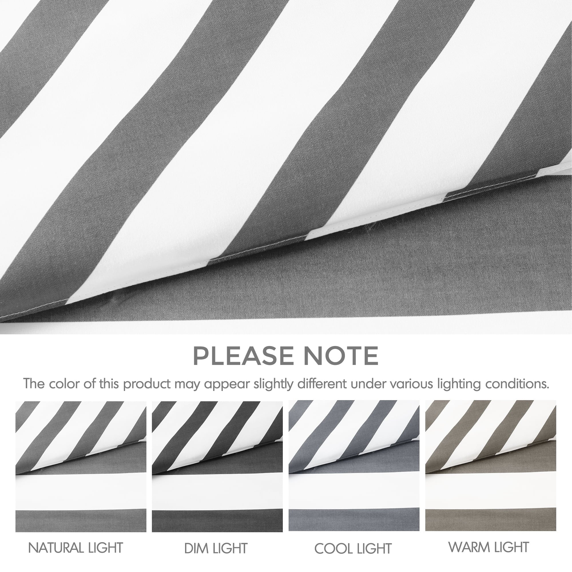 Luxurious Quilted Full/Queen Size Comforter Sets, 3-Piece Bedding Set Full/Queen, Reversible Striped Comforter Bed Set, Charcoal - Luxurious Quilted Duvet Cover Set Detail