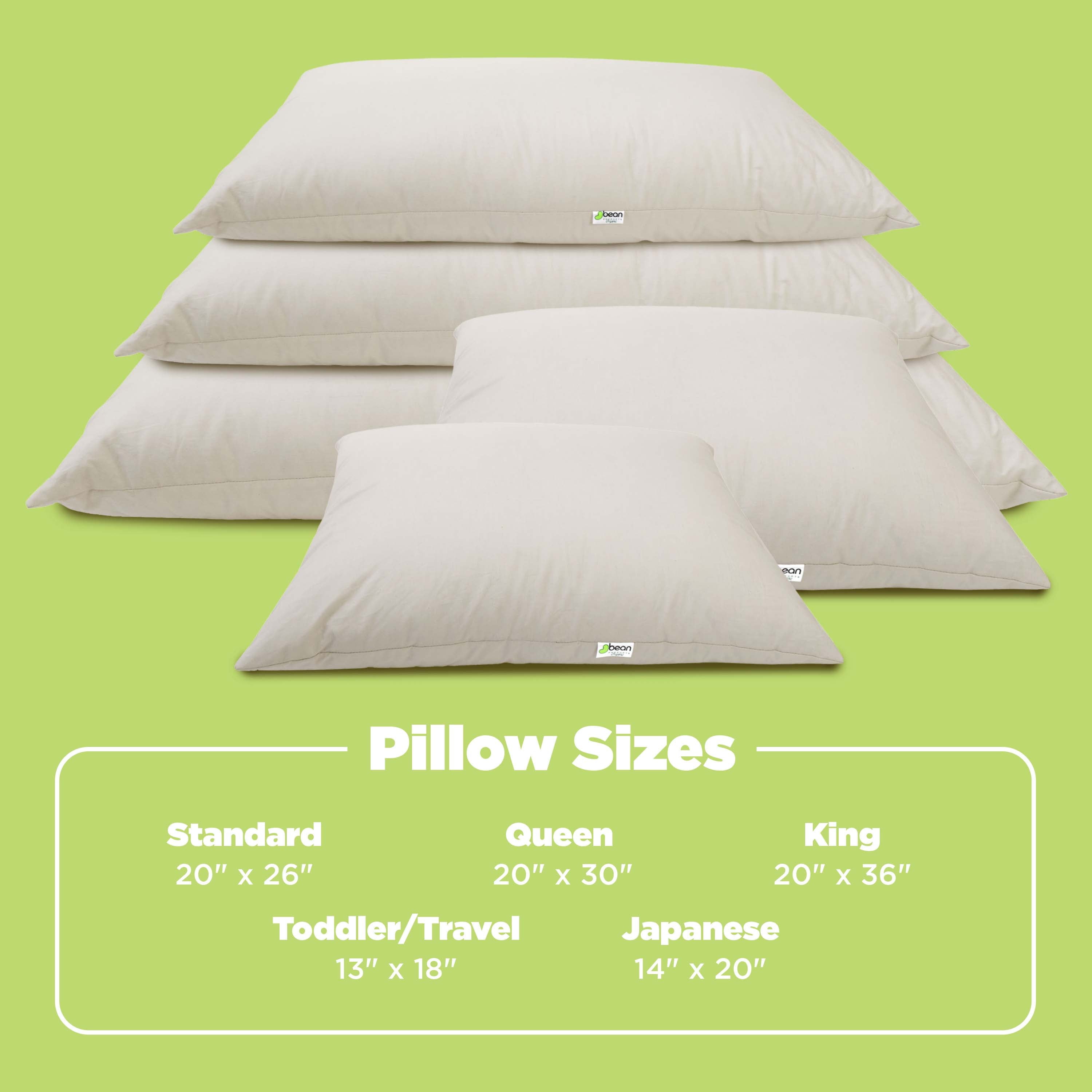 Orthopedic Support Kapok 20x26" Standard Bed Pillow – Organic Cotton Fabric Soft Sleeping Pillow - Made in USA - Orthopedic Shredded Foam Bed Pillow Set Detail