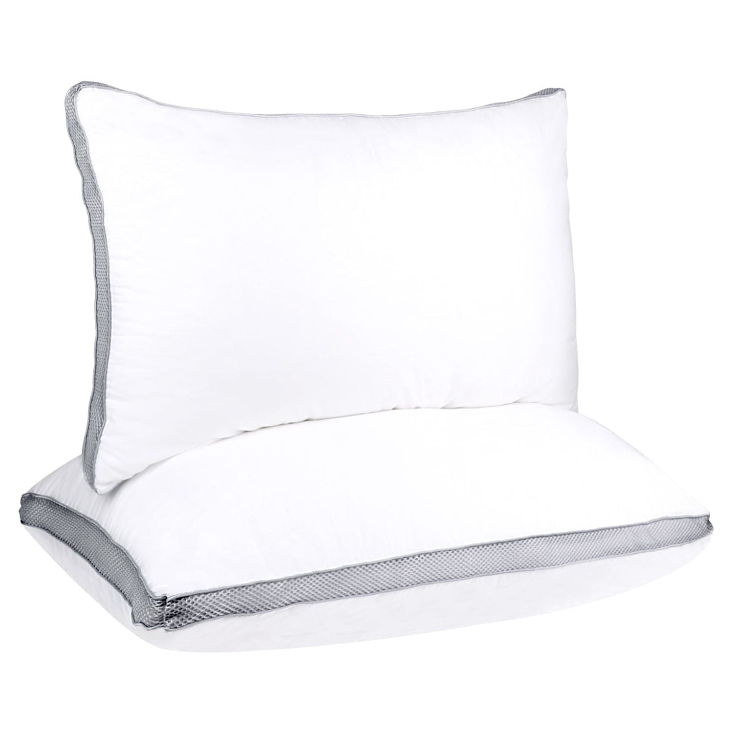 Hotel Collection 2 Pack Cotton Down Alternative Pillows,Queen Size Bed Pillows Gusseted Hypoallergenic - Orthopedic Shredded Foam Bed Pillow Set Detail