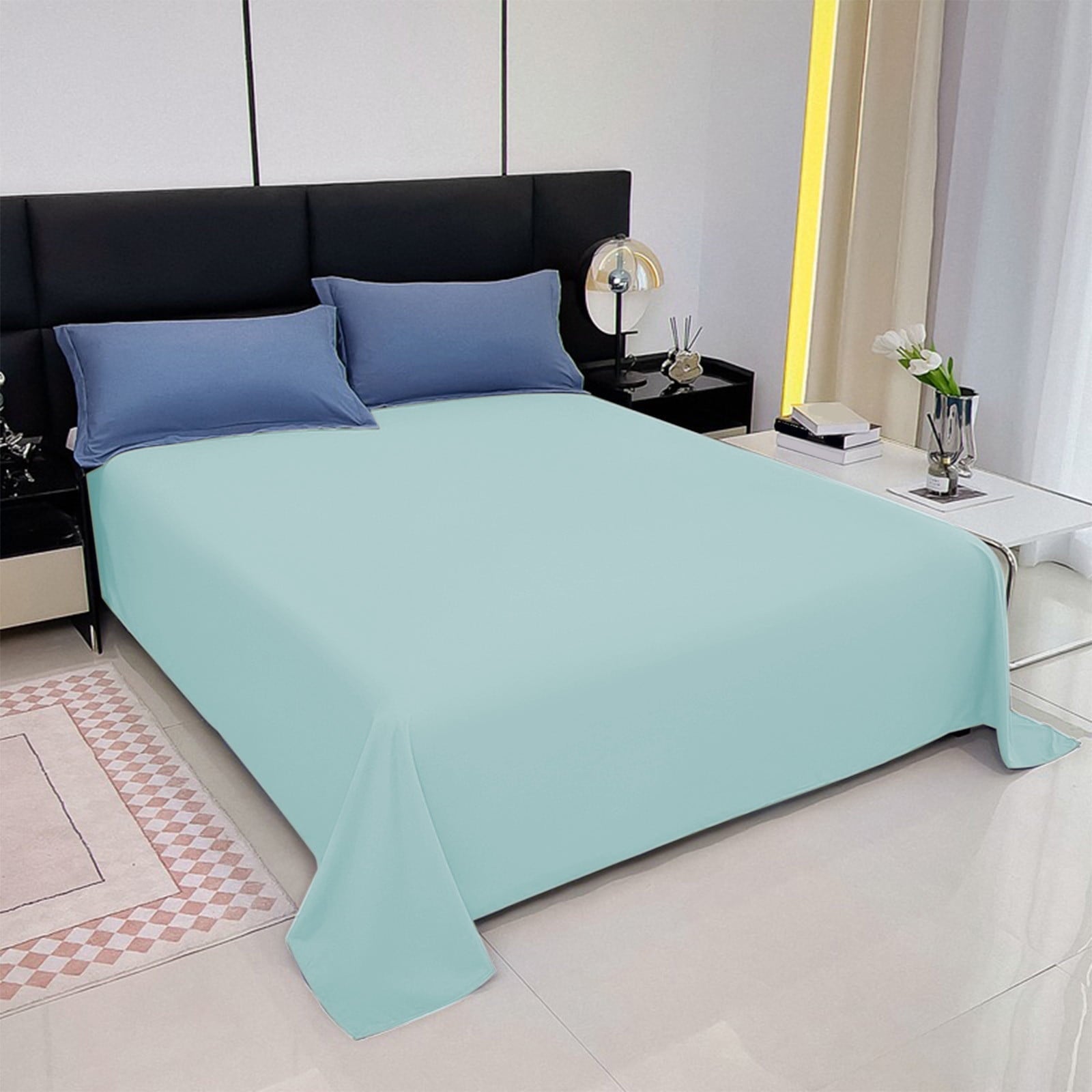 Wrinkle-Resistant Under $5 Clearance! InsCrazy Bed Sheet, 100% Cotton Household Solid Color, Soft and breathable Bed Sheet Piece 66 x 96" - Cooling Hotel Quality Bedding Sheets and Pillowcases Detail