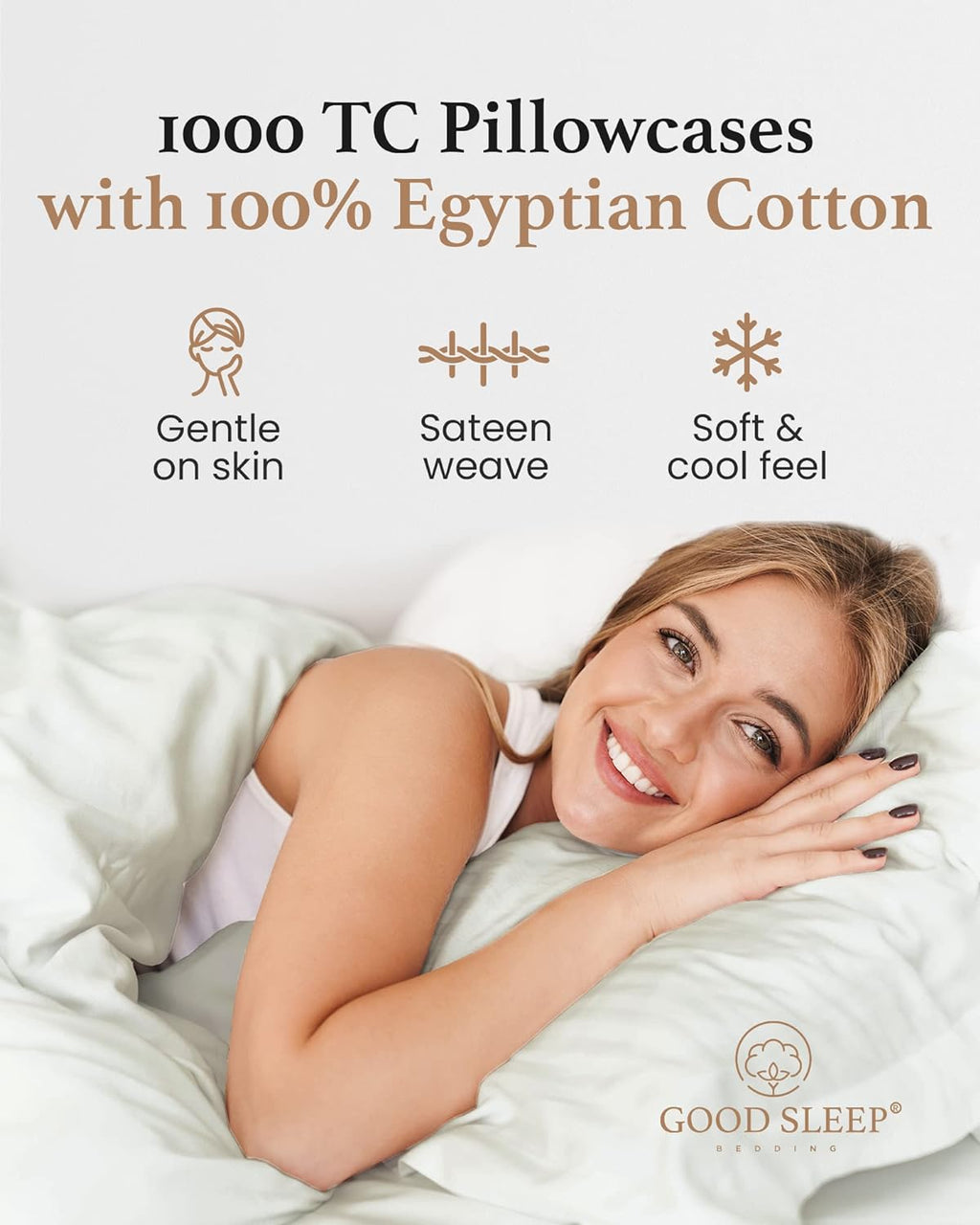 Breathable Luxury Queen Size Flat Sheet Only - Hotel Style 100% Egyptian Cotton Sheet, Soft & Breathable, Sateen Weave 800 Thread Count... - Premium Ultra-Soft Pillowcase Pair for Sleeping Detail