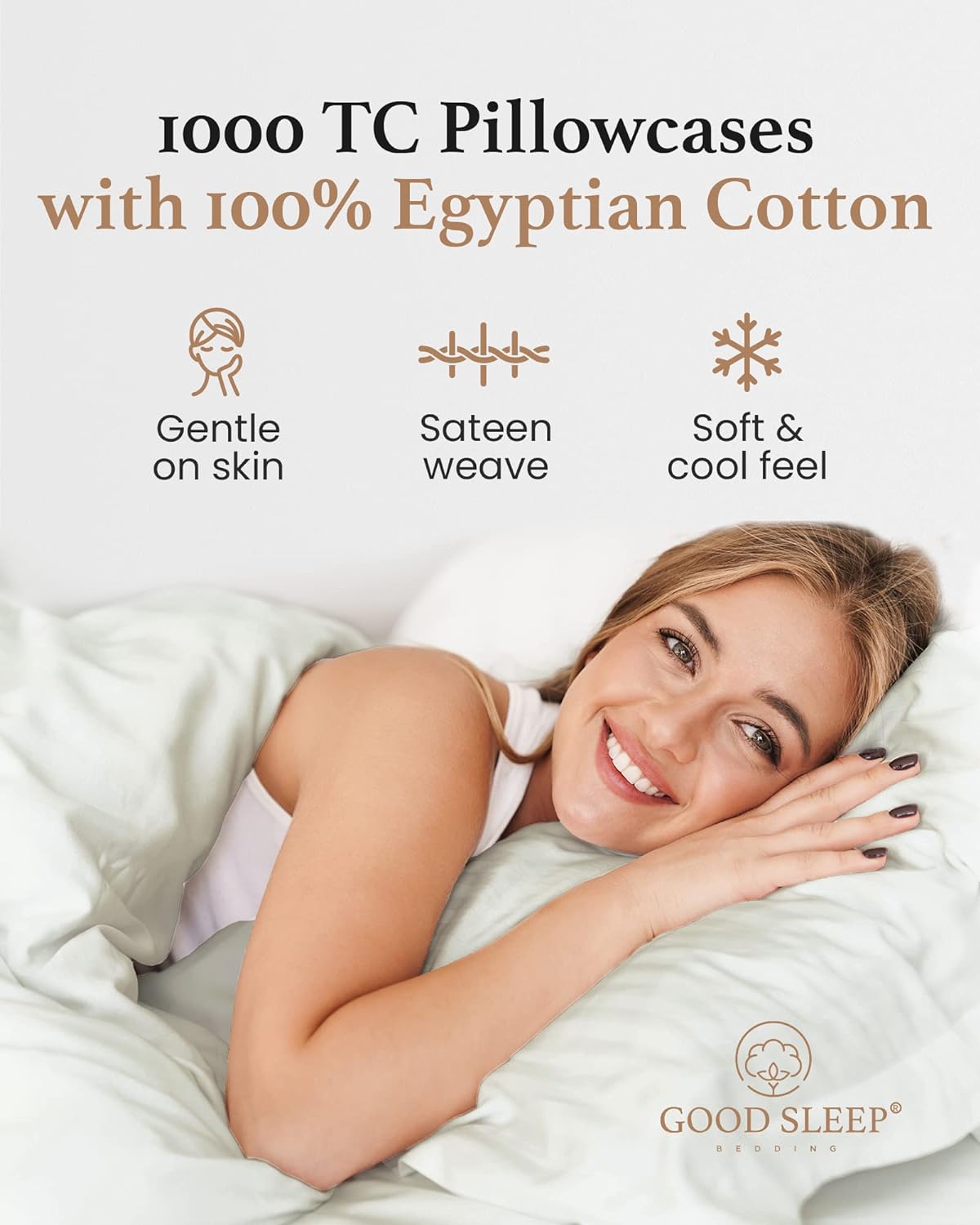Breathable Luxury Queen Size Flat Sheet Only - Hotel Style 100% Egyptian Cotton Sheet, Soft & Breathable, Sateen Weave 800 Thread Count... - Premium Ultra-Soft Pillowcase Pair for Sleeping Detail