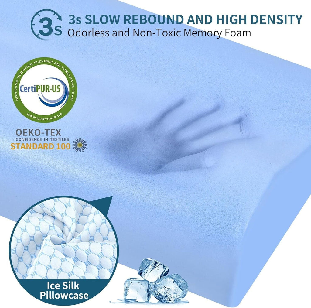 Hotel Collection for Neck Pain Relief, Contour Memory Foam s for Sleeping, Odorless Ergonomic Adjustable Orthopedic Cooling Bed Neck S... - Orthopedic Shredded Foam Bed Pillow Set Detail