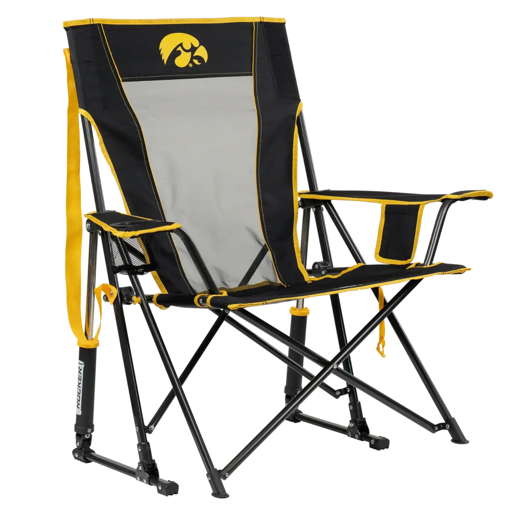 Patented Spring-Action College Comfort Pro Rocker - Iowa Hawkeyes - Choice 249 - RoadTrip Rocker Smooth Motion Camp Chair - Default Title