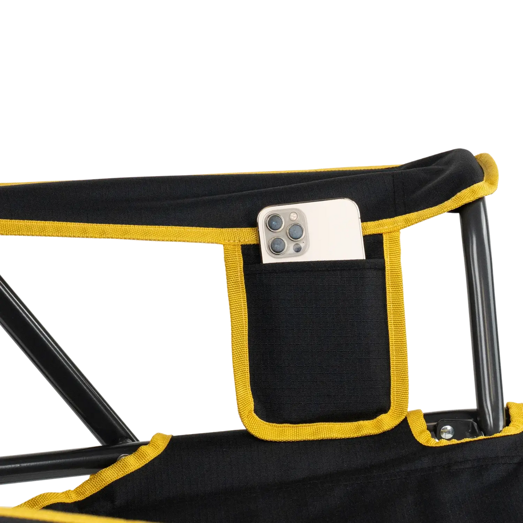 Patented Spring-Action College Comfort Pro Rocker - Iowa Hawkeyes - Choice 249 - RoadTrip Rocker Smooth Motion Camp Chair Detail
