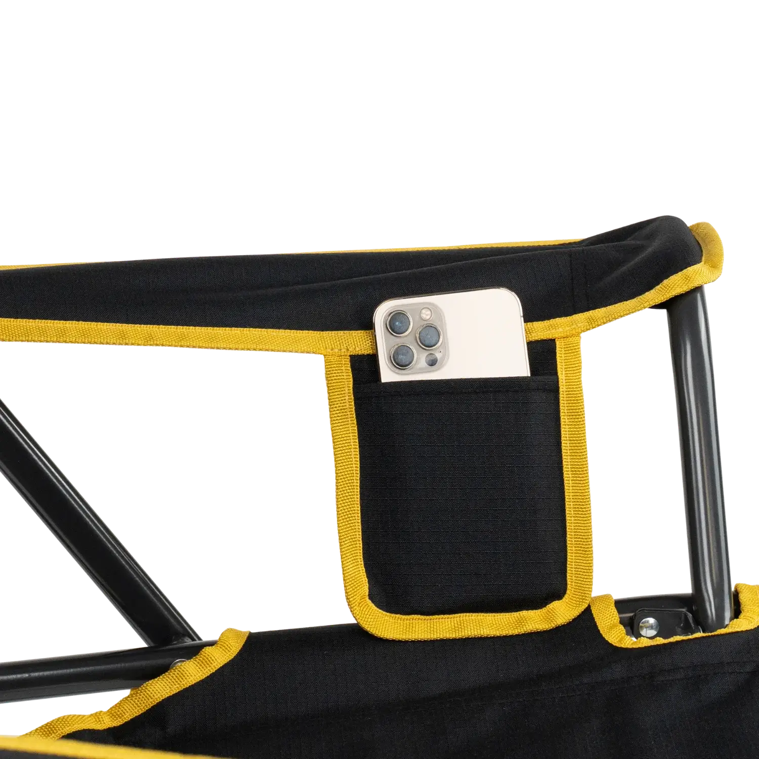 Patented Spring-Action College Comfort Pro Rocker - Iowa Hawkeyes - Choice 249 - RoadTrip Rocker Smooth Motion Camp Chair Detail