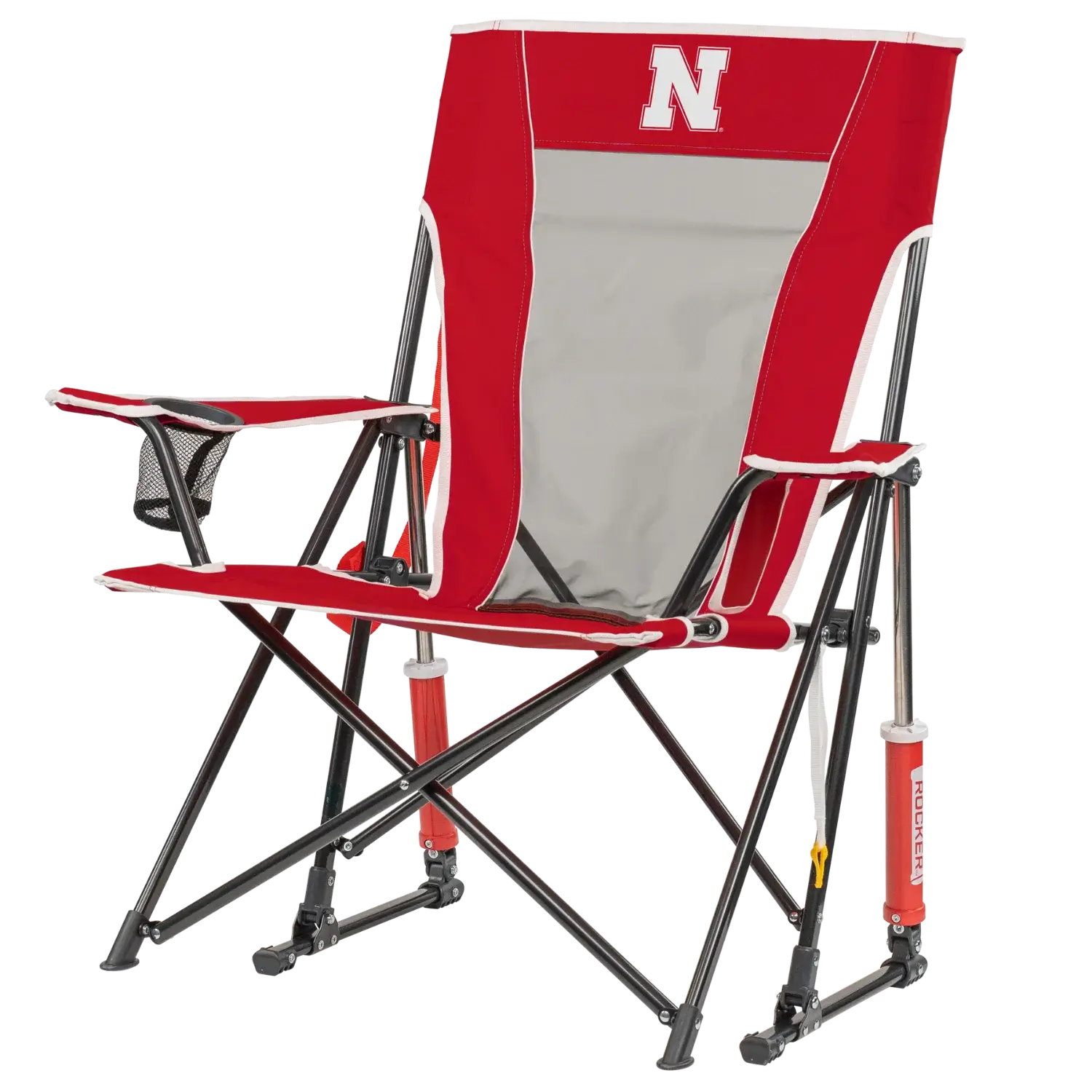 Smooth Motion College Comfort Pro Rocker - Nebraska Cornhuskers - Choice 161 - Freestyle Rocker Portable Outdoor Folding Chair Detail