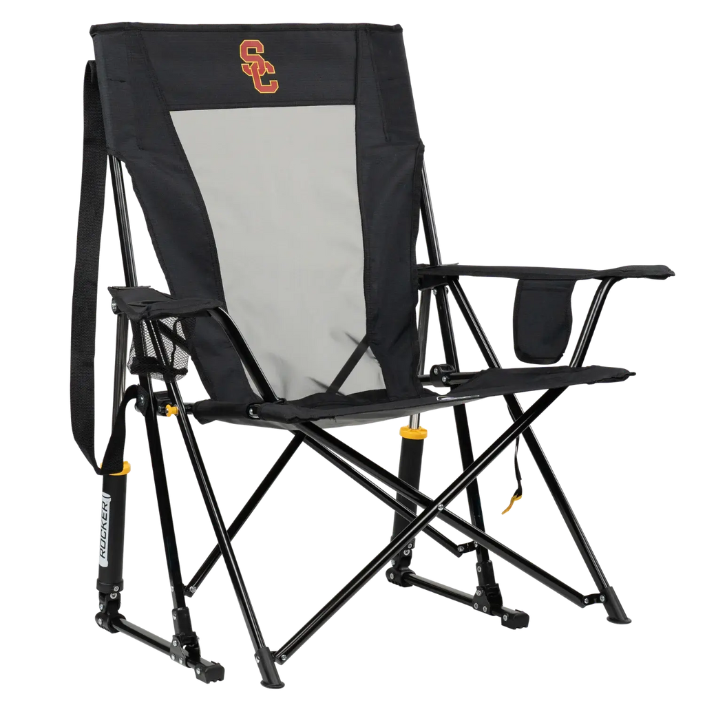 Patented Spring-Action College Comfort Pro Rocker - USC Trojans - Choice 856 - Heavy-Duty Kickback Rocker with Beverage Holder - Default Title