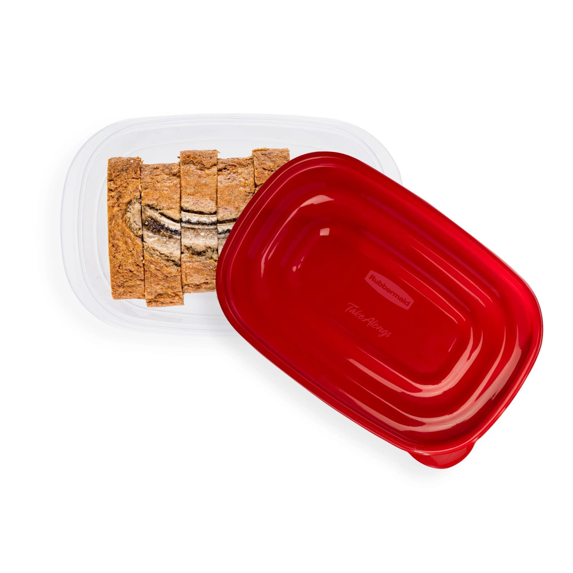 Fun Food Fidget 8 Cups, 2 Packs, Red, Plastic Deep Rectangle Food Storage Containers - Deliciously Soft Cupcake Sensory Glob Detail