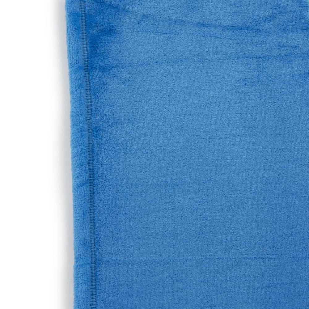 Decorative Knitted Master Builder Kids Blue Silk Touch Throw Blanket 62" x 90" Ultra-Soft and Cozy - Super Soft Reversible Sherpa Flannel Blanket Detail